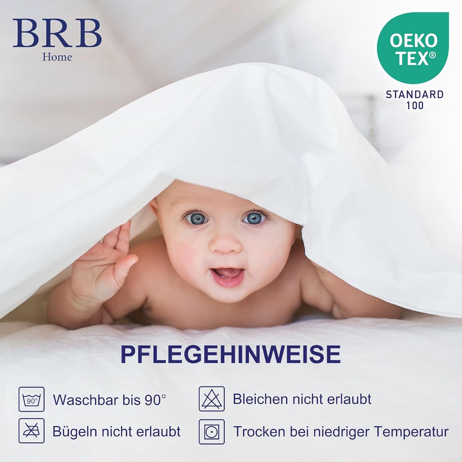 Matratzenschoner wasserdichte Matratzenauflage Baumwolle Matratzenschutz BRB HOME, Baumwolle, OEKO-TEX Zertifiziert, Atmungsaktiv, Waschbar – Bild 5 von 5