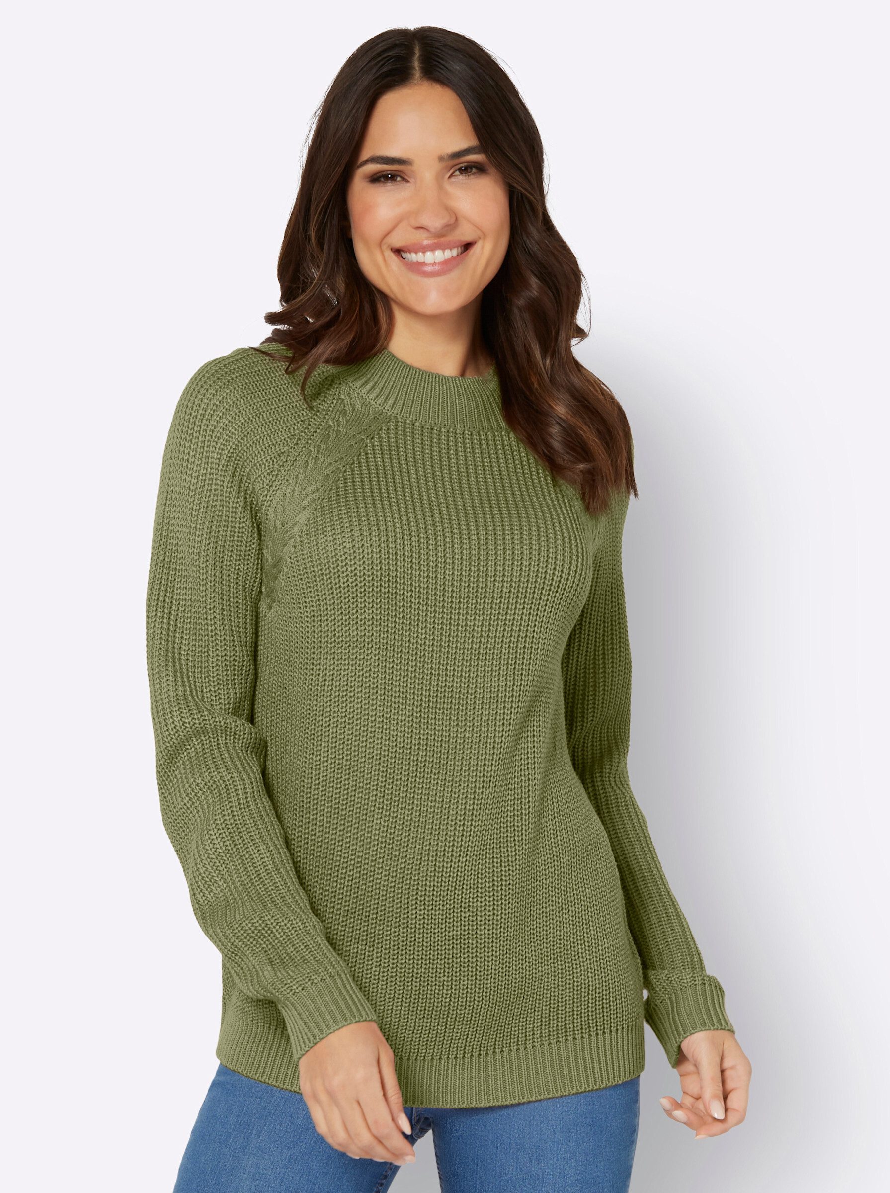 Sieh an! Strickpullover Stehkragenpullover .