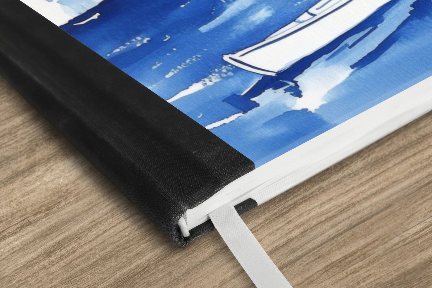 Thumbnail - MuchoWow Notizbuch Dorf - Felswand - Ruderboot - Wasser, Notebook, Notizblock a5, Tagebuch, Journal Liniert