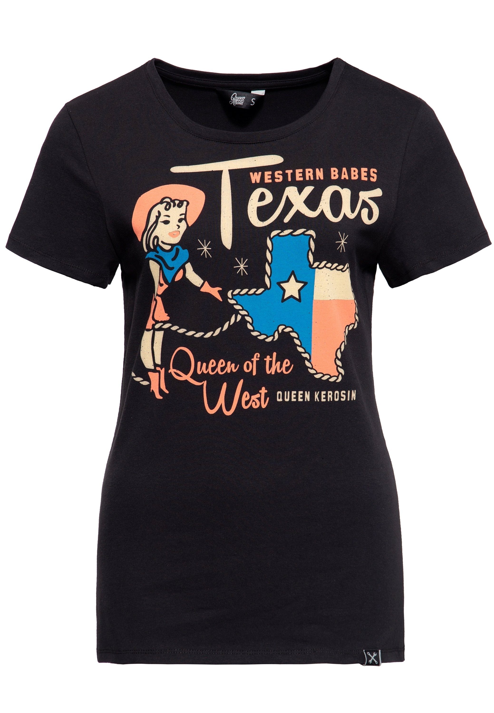 QueenKerosin T-Shirt Western-Motiv Western mit Babes