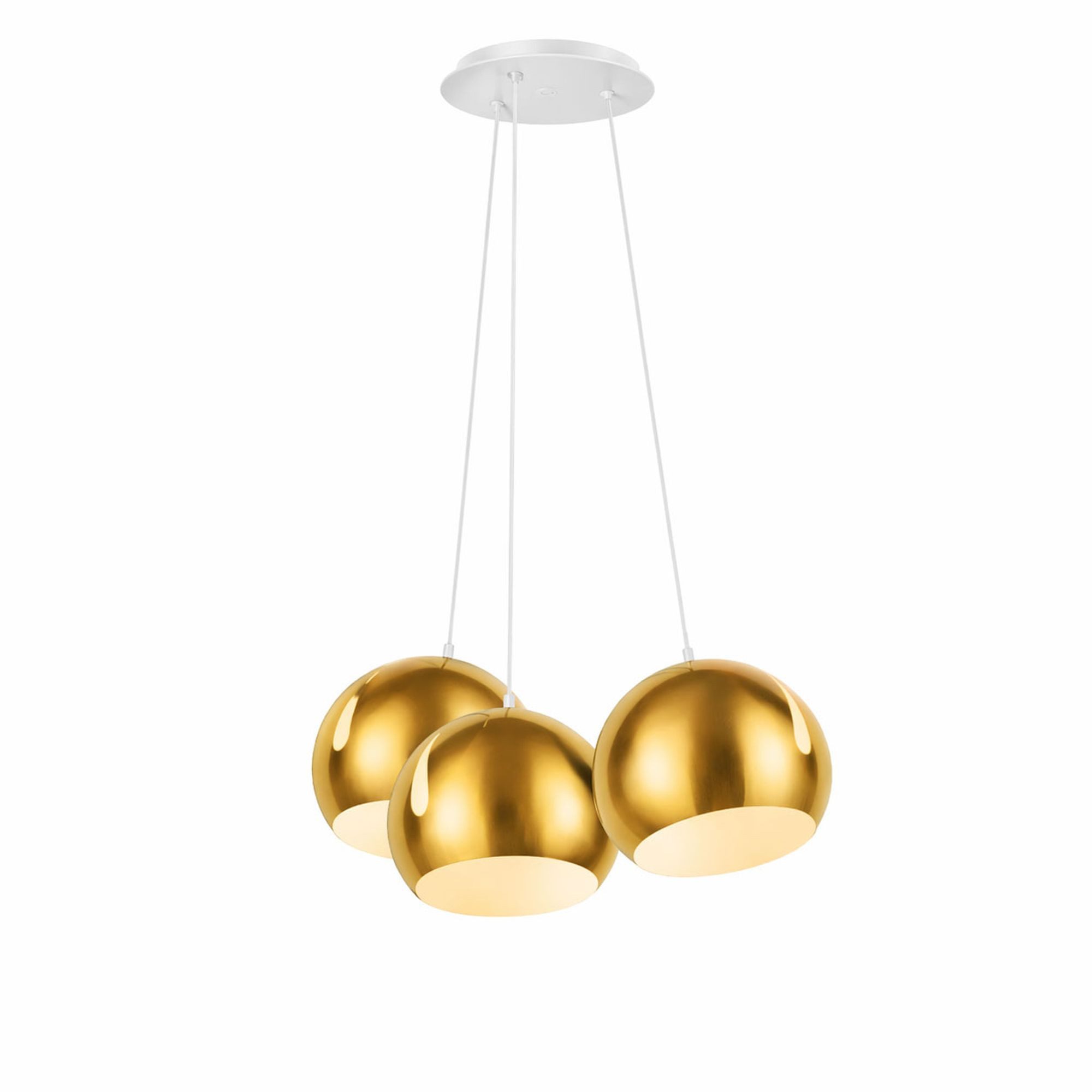 s.luce Pendelleuchte s.luce Ball Mehrfach-Pendelleuchte Cluster 3-flammig 3x20cm Gold