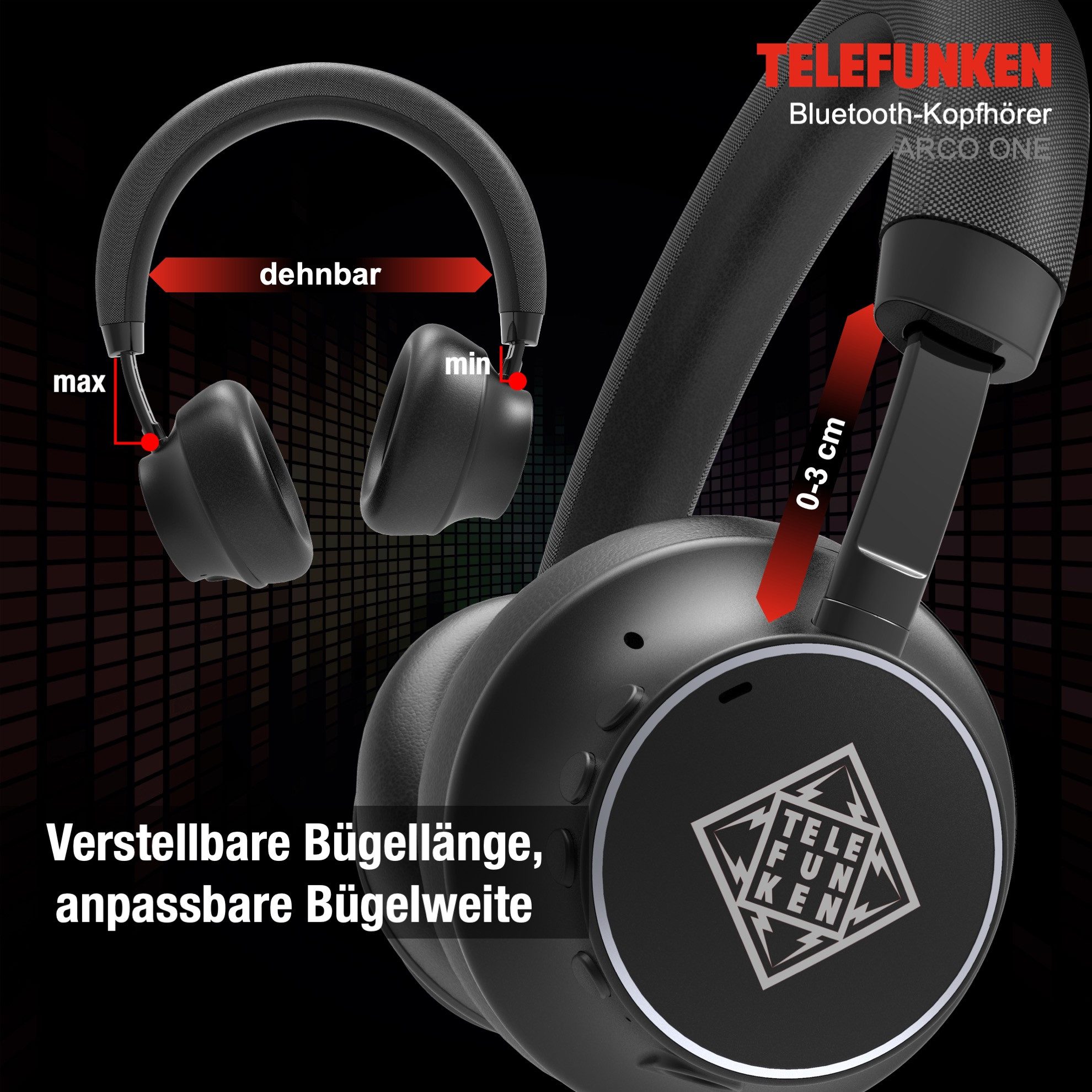 Telefunken ARCO ONE Bluetooth-Kopfhörer (Bluetooth, kabellos oder mit Kabel, wasserabweisend, Unisex)