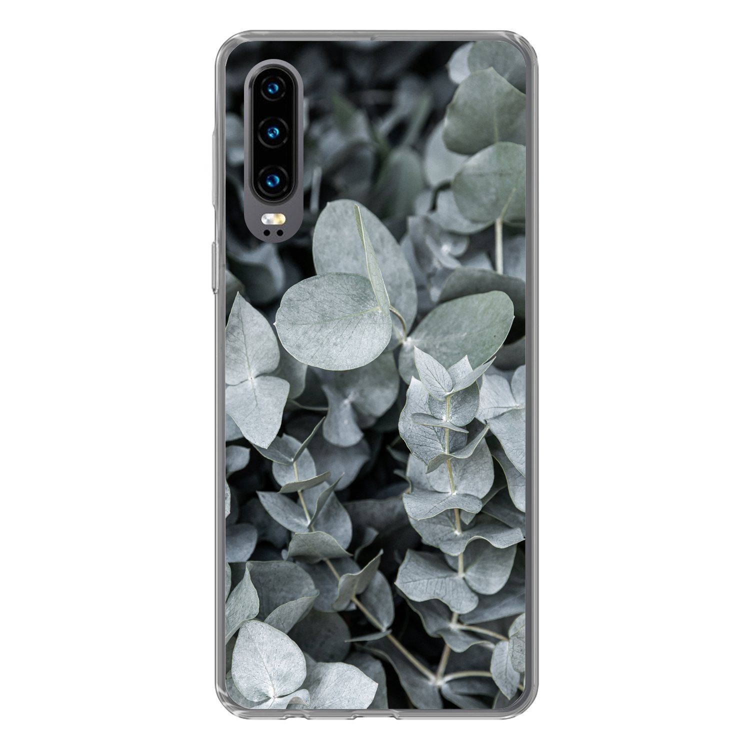 MuchoWow Handyhülle für Huawei P30 Natur - Pflanzen - Eukalyptus - Blätter, Handy Case, Silikon, Bumper Case Dünn