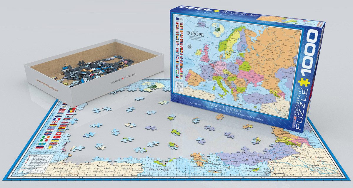 Puzzle 1000 Teile Puzzle - Puzzle - Landkarte von Europa, Puzzleteile
