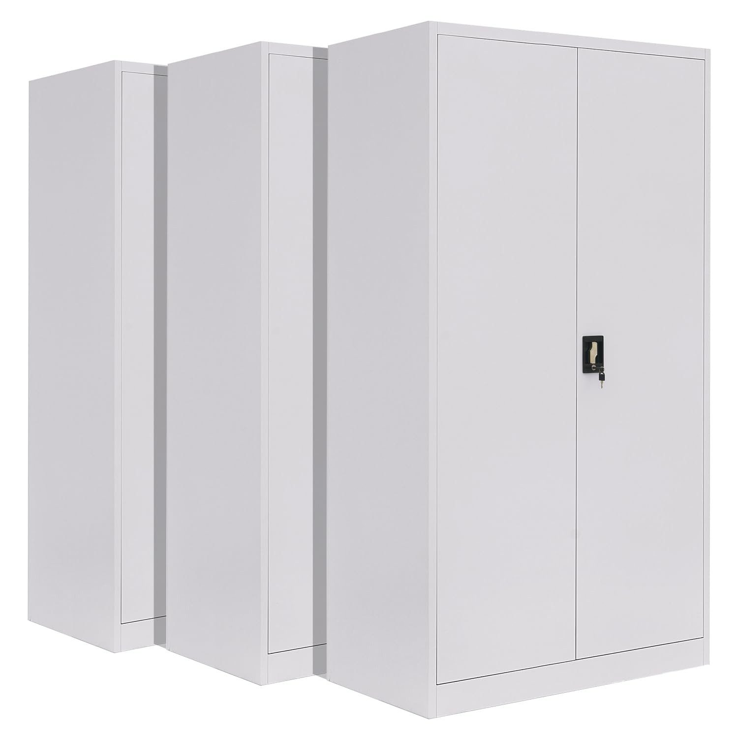 LagerZwei Aktenschrank Mehrzweckschrank 195x100x50 cm (Set, 3-St) abschließbar