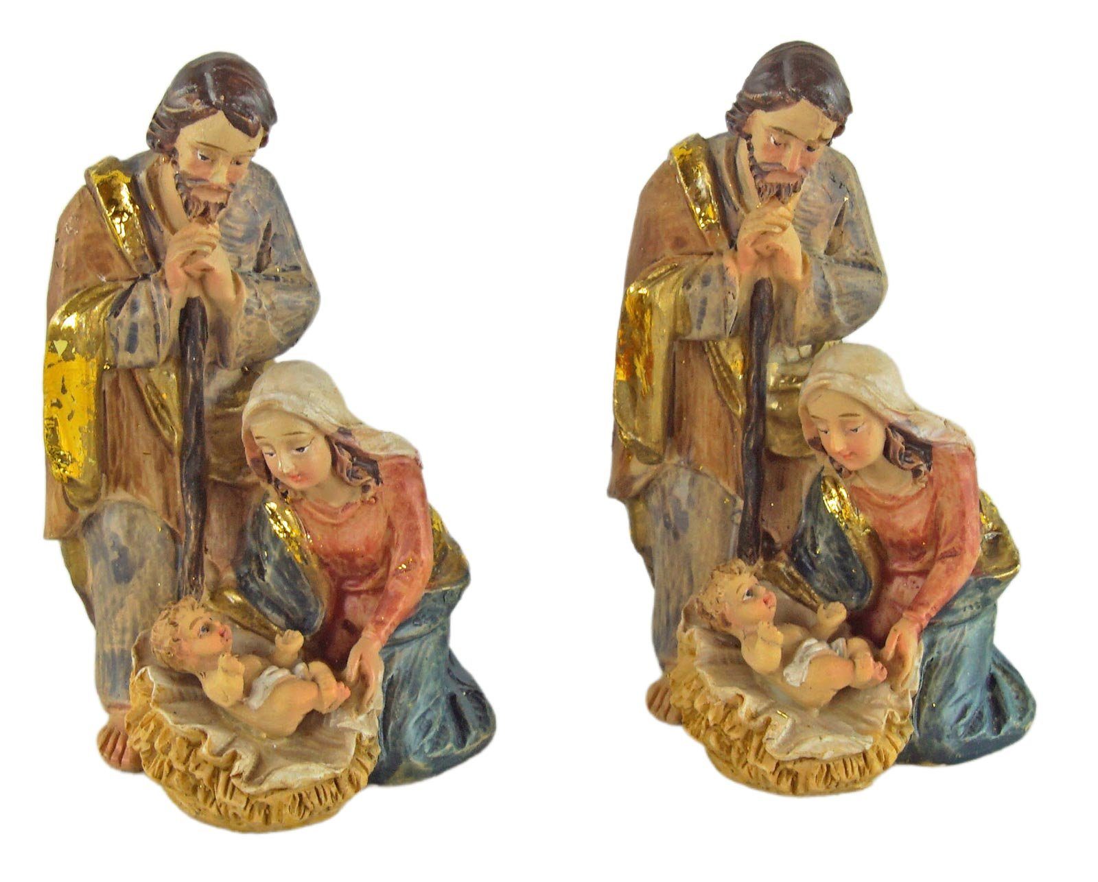 Set, Krippenursel 7,5 Krippenfiguren Krippenfiguren Heilige 2-tlg), ca. (2 handbemalte Familie, Krippenfigur 72404 cm, 2er St.,