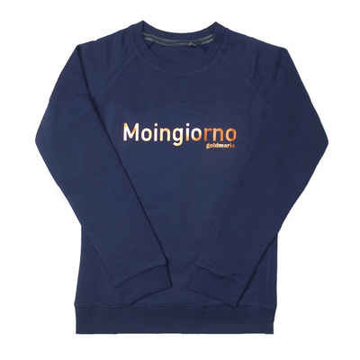 goldmarie Sweatshirt MOINGIORNO dunkelblau mit kupferfarbenen Print mit Frontprint