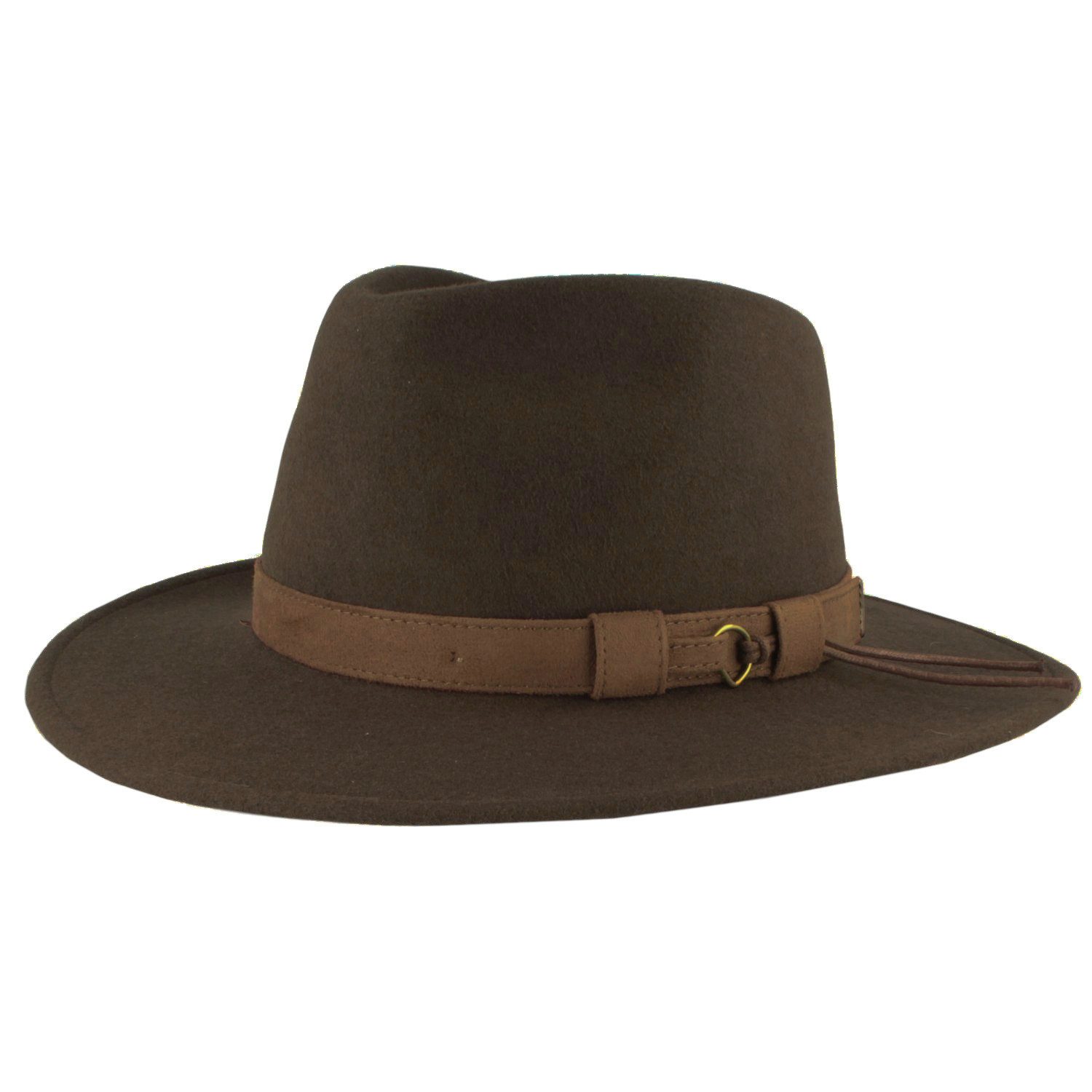 Breiter Filzhut rollbar aus Wollfilz mit Fransen