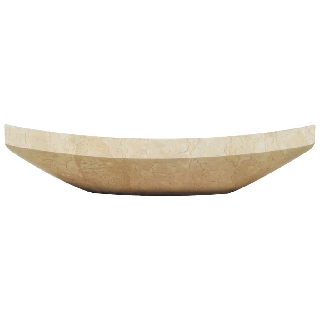 vidaXL Waschbecken, Waschtisch 50x35x12 cm Marmor Cremefarben