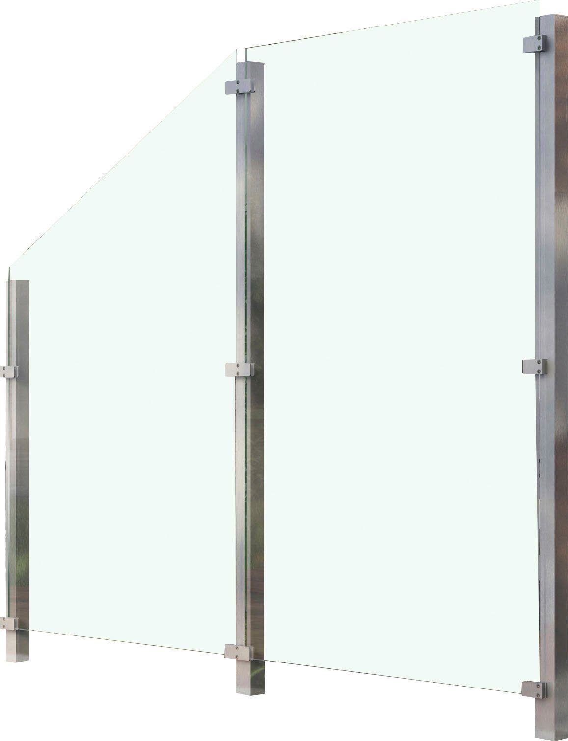 STAKET PRO Zaun, (Set), Glaszaun, Gesamtlänge: 2,212 m, 3 Pfosten