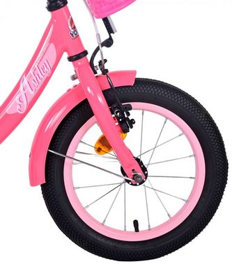 TPFSports Kinderfahrrad Volare Ashley 14 Zoll mit Rücktritt + Handbremse, 1 Gang, (Mädchen Fahrrad - Rutschfeste Sicherheitsgriffe), Kinder Fahrrad 14 Zoll mit Stützräder Laufrad Mädchen Kinderrad