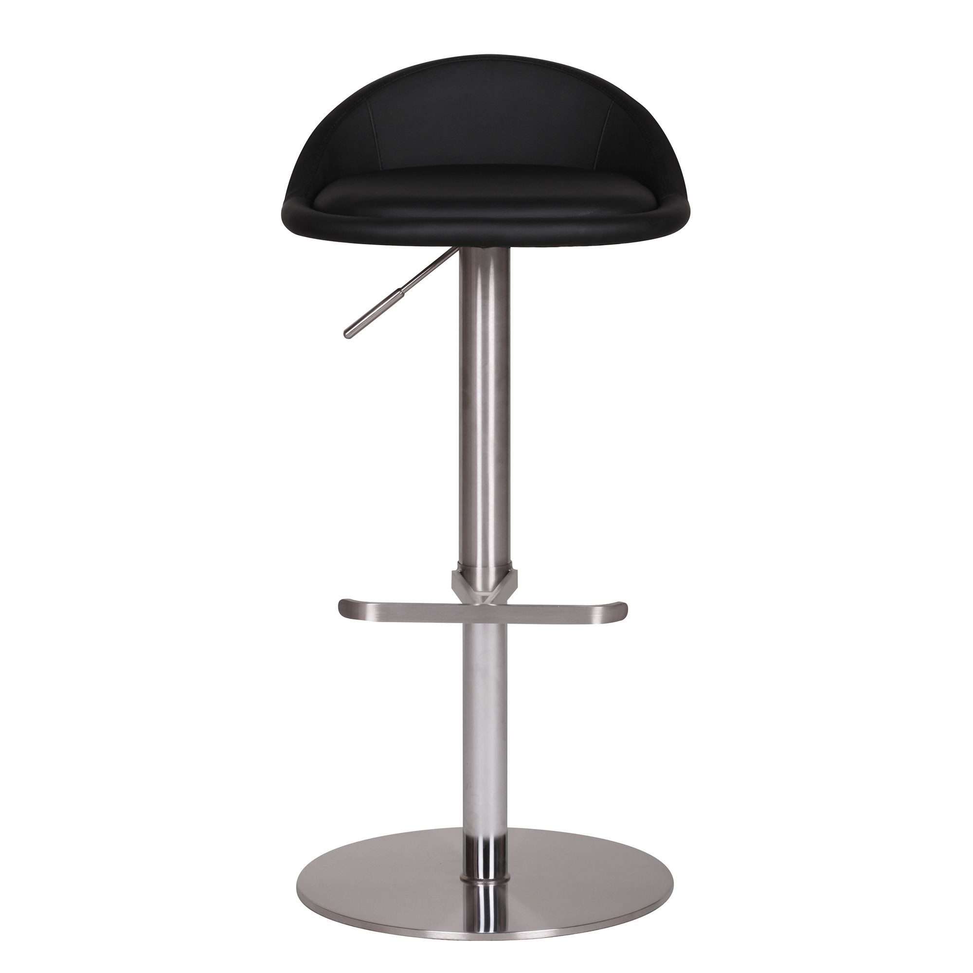 Wohnling Barhocker WL1.281 Schwarz Barstuhl Tresenstuhl Design Bistrohocker Modern (Schwarz 54 - 79 cm Edelstahl Barstuhl Gepolstert), Design Tresenstuhl Modern, Tresenhocker Kunstleder