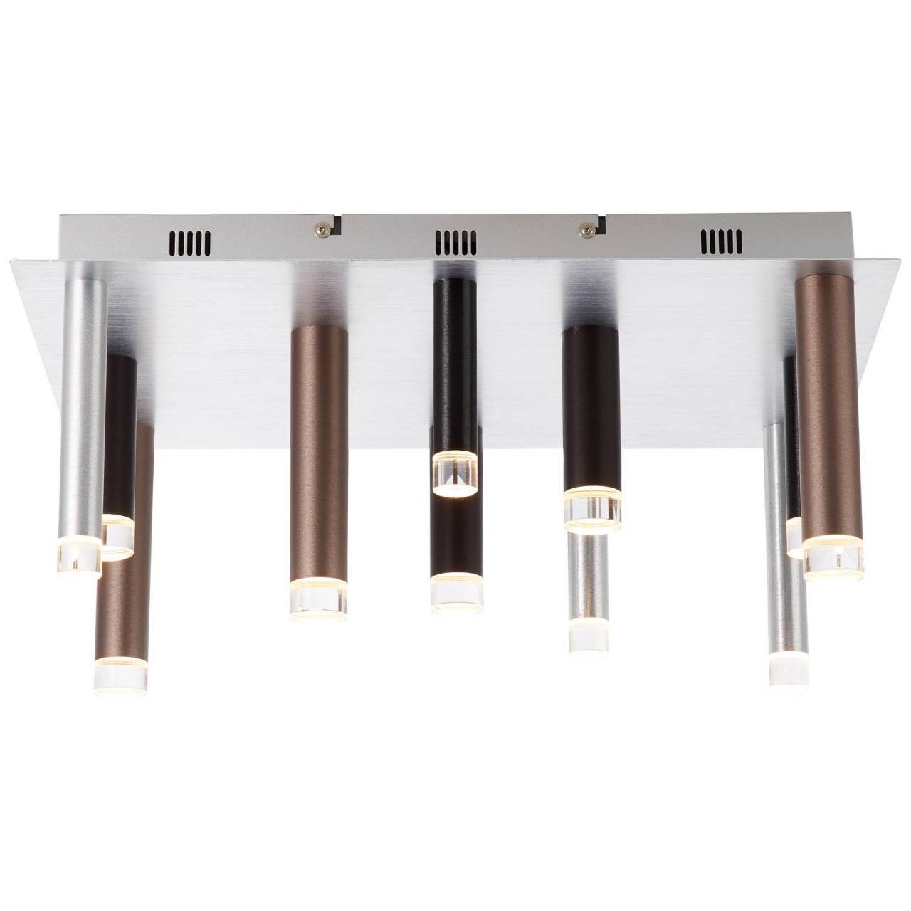 Brilliant Deckenleuchte Cembalo, LED fest integriert, Warmweiß, LED Deckenlampe eckig 12flg braun/Kaffee