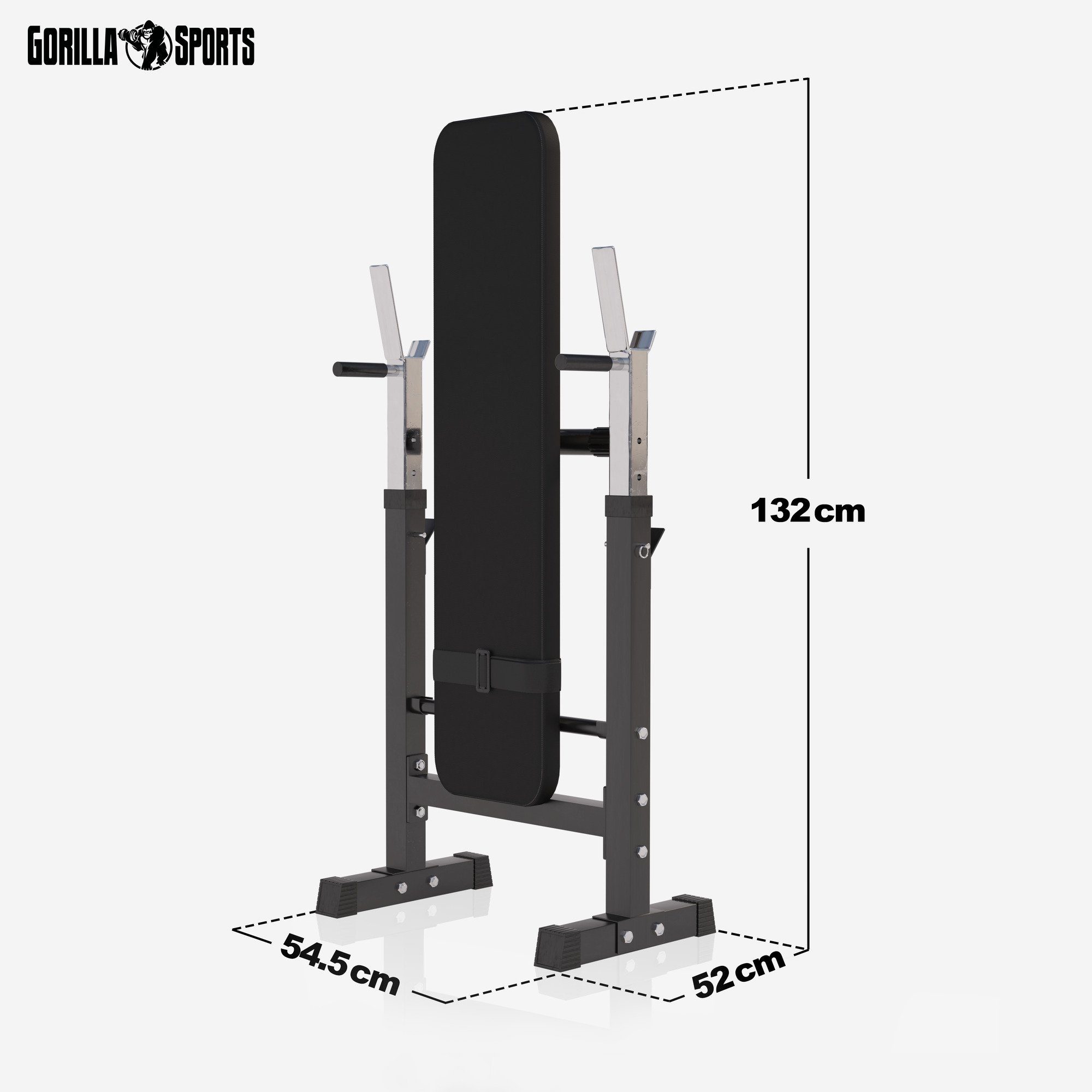 GORILLA SPORTS 38KG Klappbar Hantelbank Dip-Station,Verstellbar, Ablage 38/70 Hantelset inkl. und kg