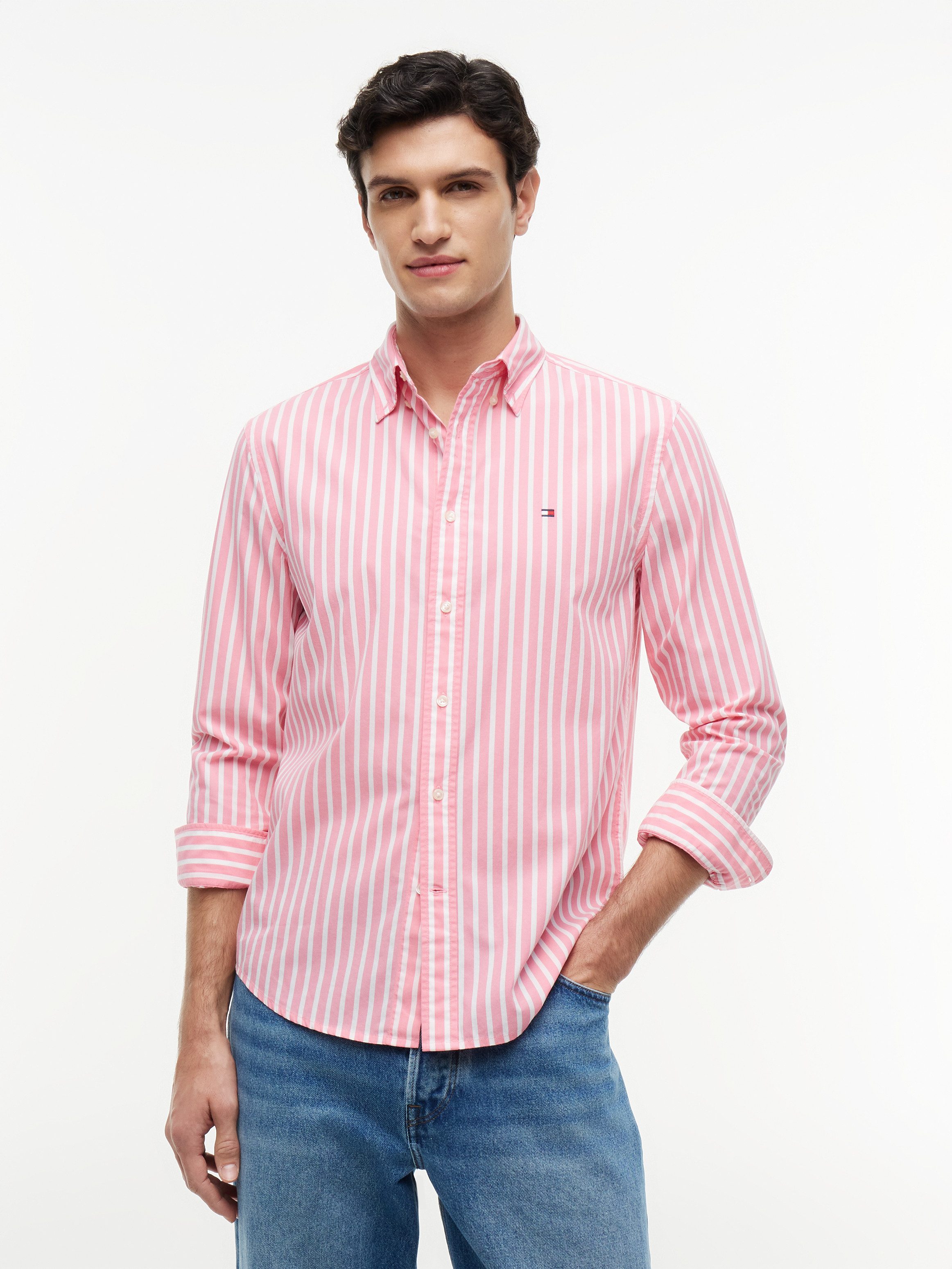 Tommy Hilfiger Langarmhemd FLEX POPLIN SEASONAL STRIPE SHT Regular Fit Flex Cotton