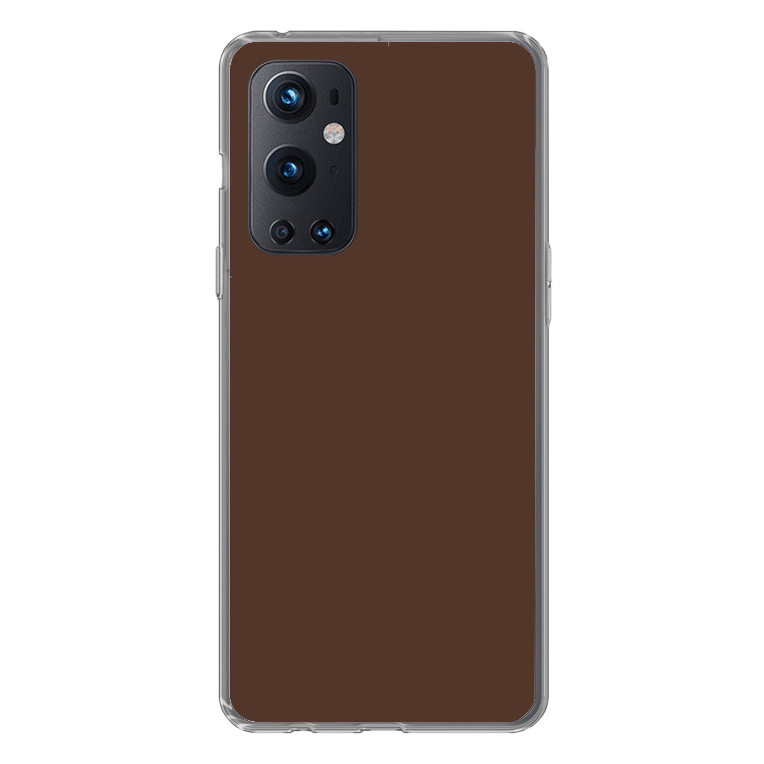 MuchoWow Handyhülle für OnePlus 9 Pro Braun - Dunkel - Farben, Phone Case, Silikon, Schutzhülle Dünn