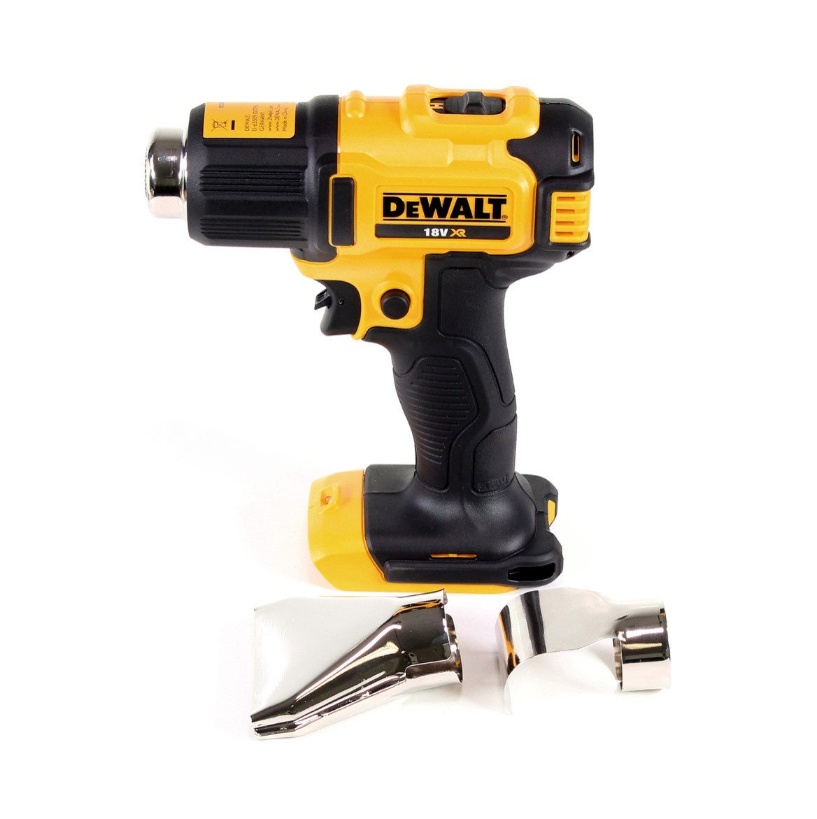 DeWalt Akku-Heißluftgebläse DCE 530 N Akku Heißluftpistole 18V 530°C + 1x Akku 2,0Ah + Flächen