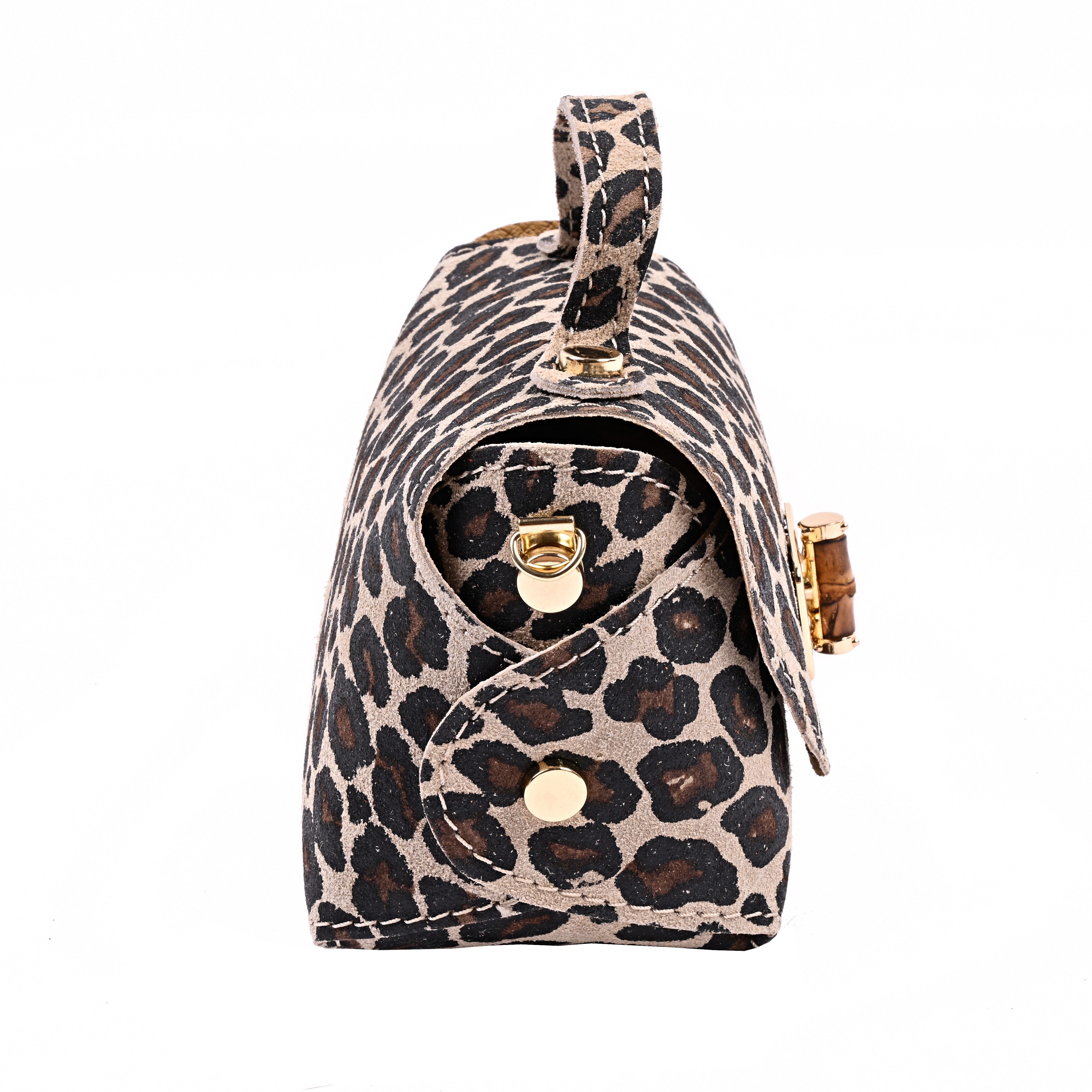 Goodman Design Umhängetasche Echtleder-Wildleder-Minitasche mit Kettenriemen – Made in Italy, Premium-Qualität und sorgfältige Verarbeitung