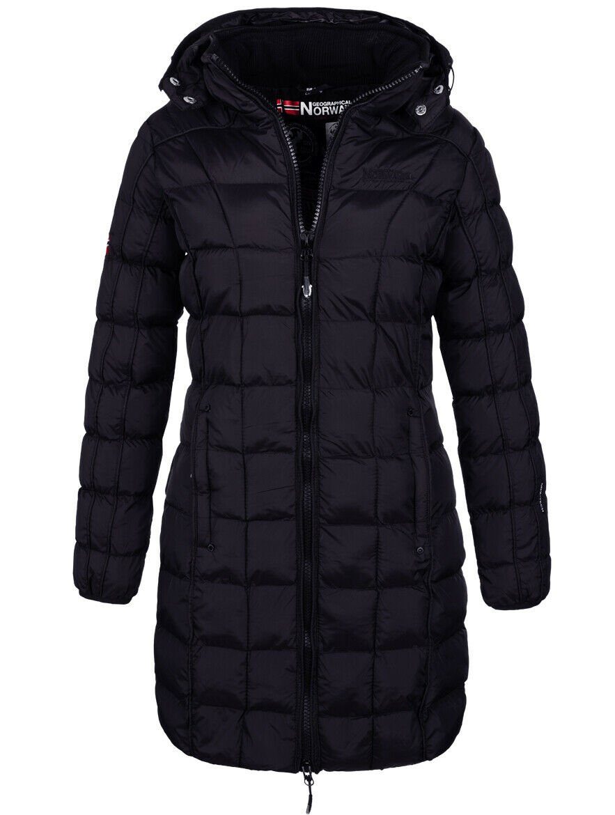 Geographical Norway Steppjacke Damen Steppmantel Mantel Jacke Winter Wintermantel Parka Steppjacke Blau