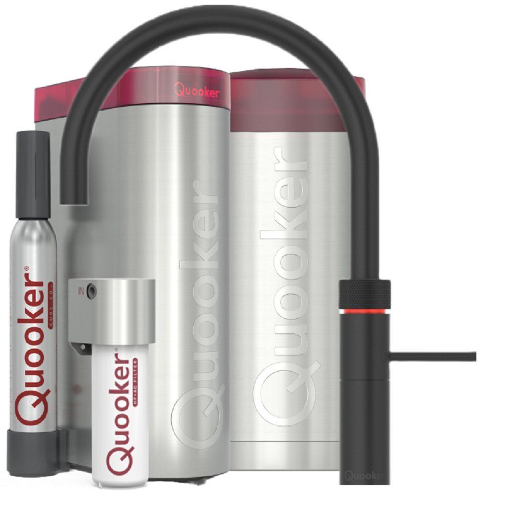 QUOOKER Küchenarmatur Fusion Round mit COMBI Reservoir CUBE schwarz FNRBLK COMBI CUBE2 *inkl. 7 JAHRE GARANTIE*