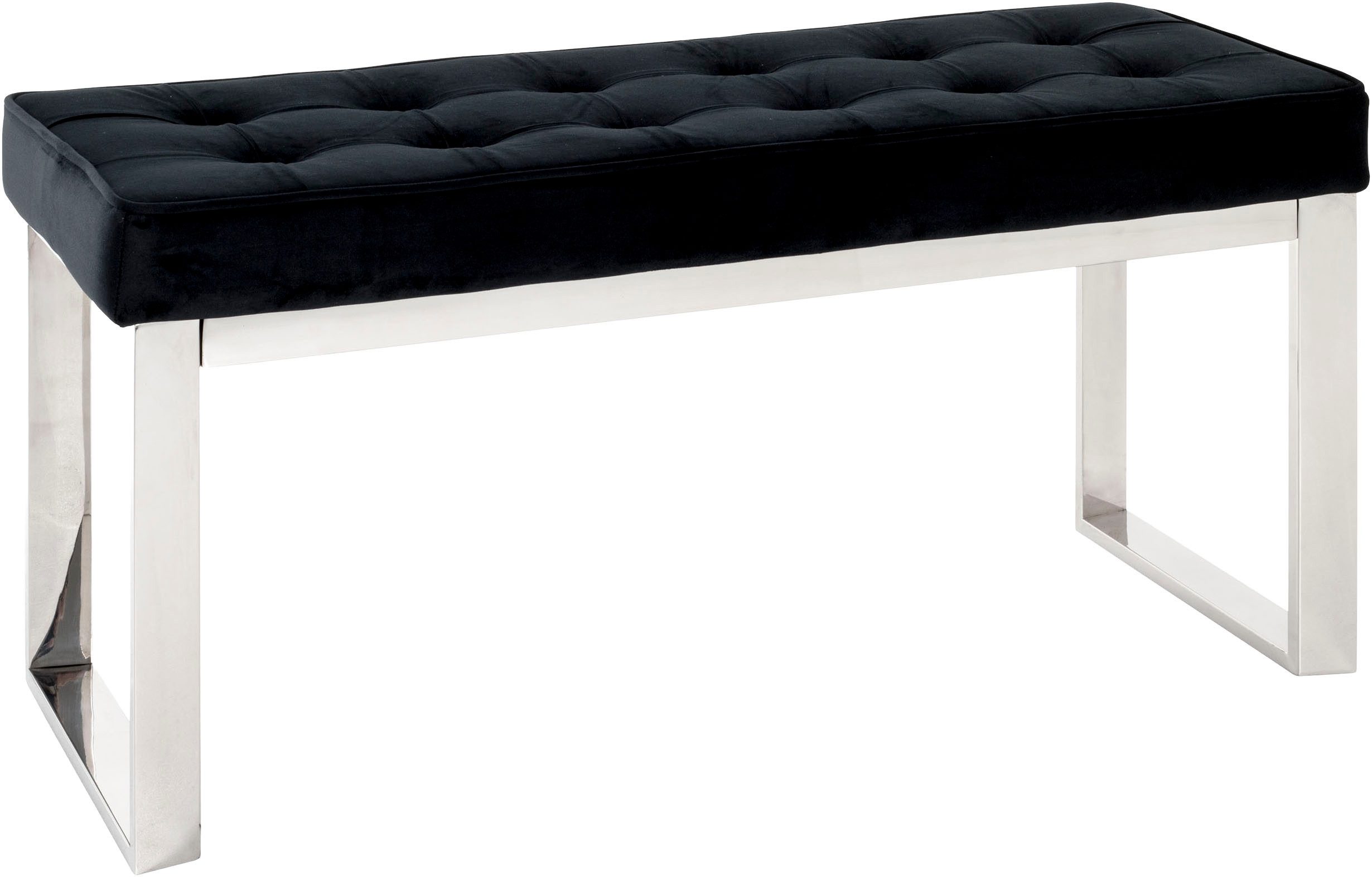 HAKU Bank Flurbank, Garderobenbank, Sitzbank, rechteckig - aus Metall Silber - B/T/H 100/41/48 cm