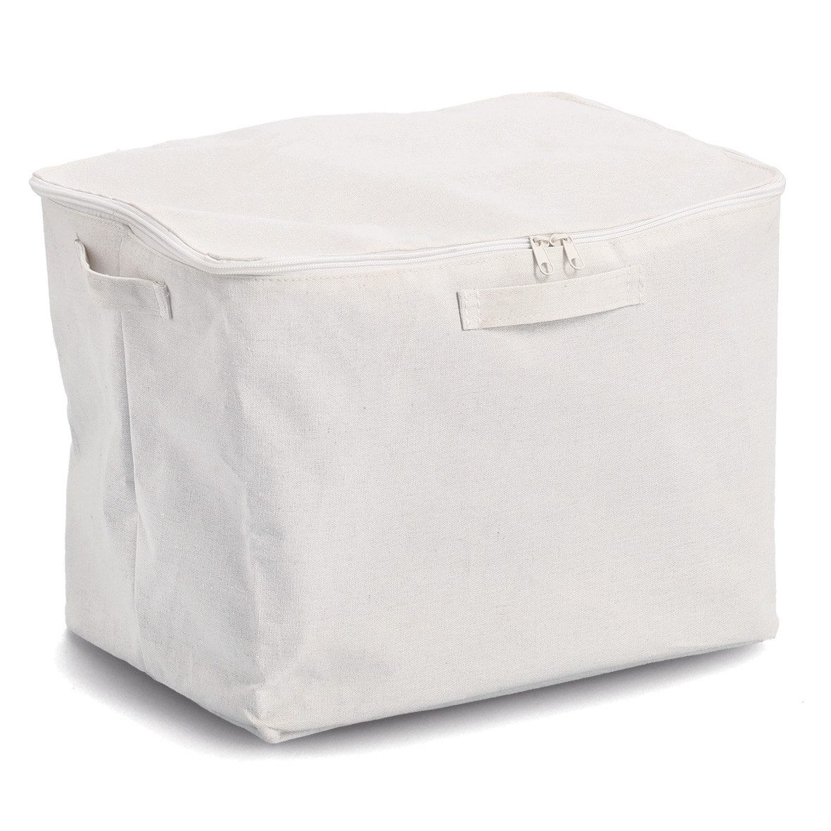 Zeller Present Aufbewahrungsbox mit Reißverschluss, Polyester, creme, ca. 38 x 27 x 27 cm