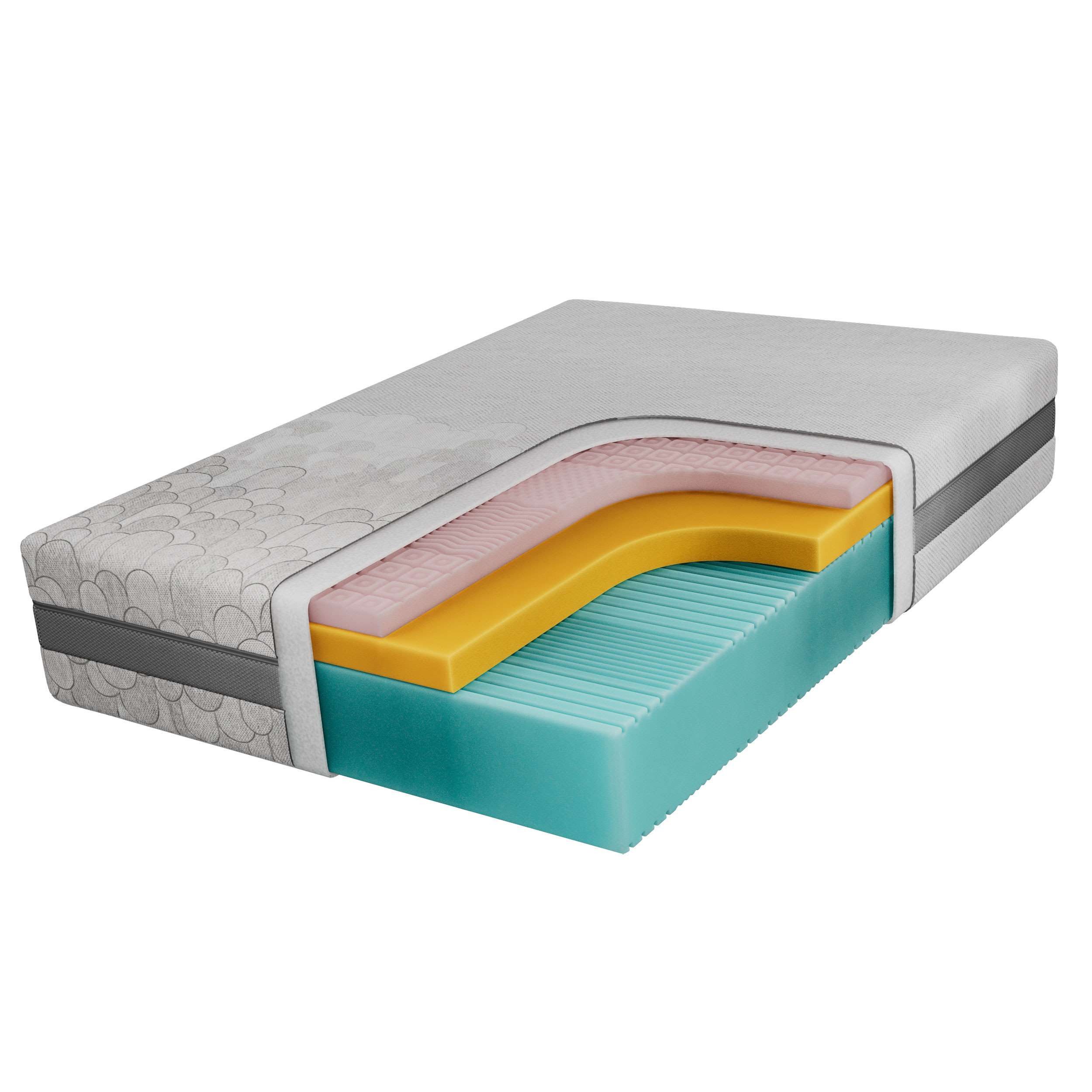 Visco-Matratze VELO, MKS MÖBEL, 26 cm hoch, (Matratze, Schaummatratze, Massage-Schaum, Visco-Schaum, Kaltschaum HR, 7-Zonen), atmungsaktiv, ergonomisch, für Всеrgiker