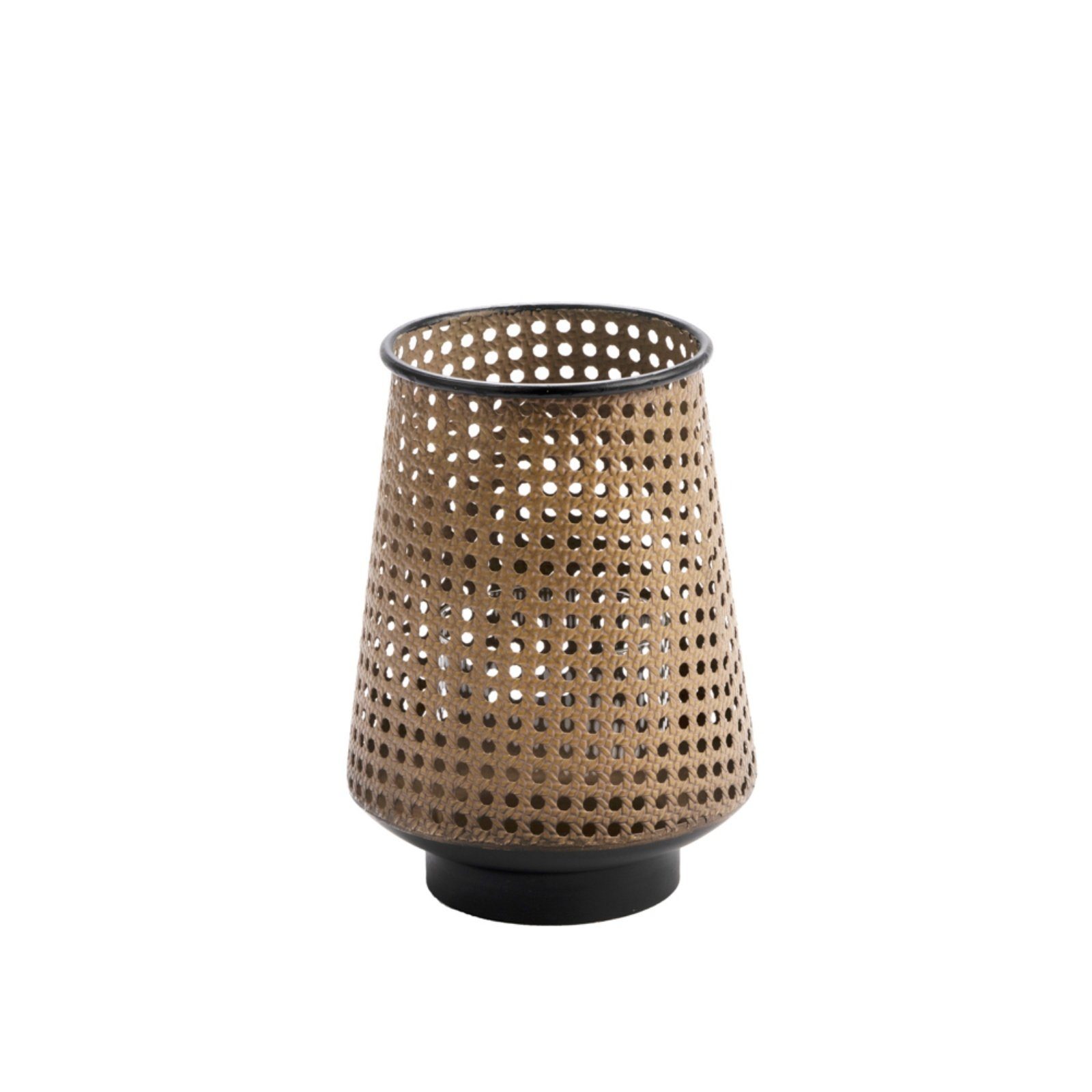 Cosy Home Ideas Windlicht Windlicht cm 20x20 Geflecht Optik, Stück, 1x Windlicht), Metall in witterungsbeständig 28 braun (1 Metall Rattan beige x