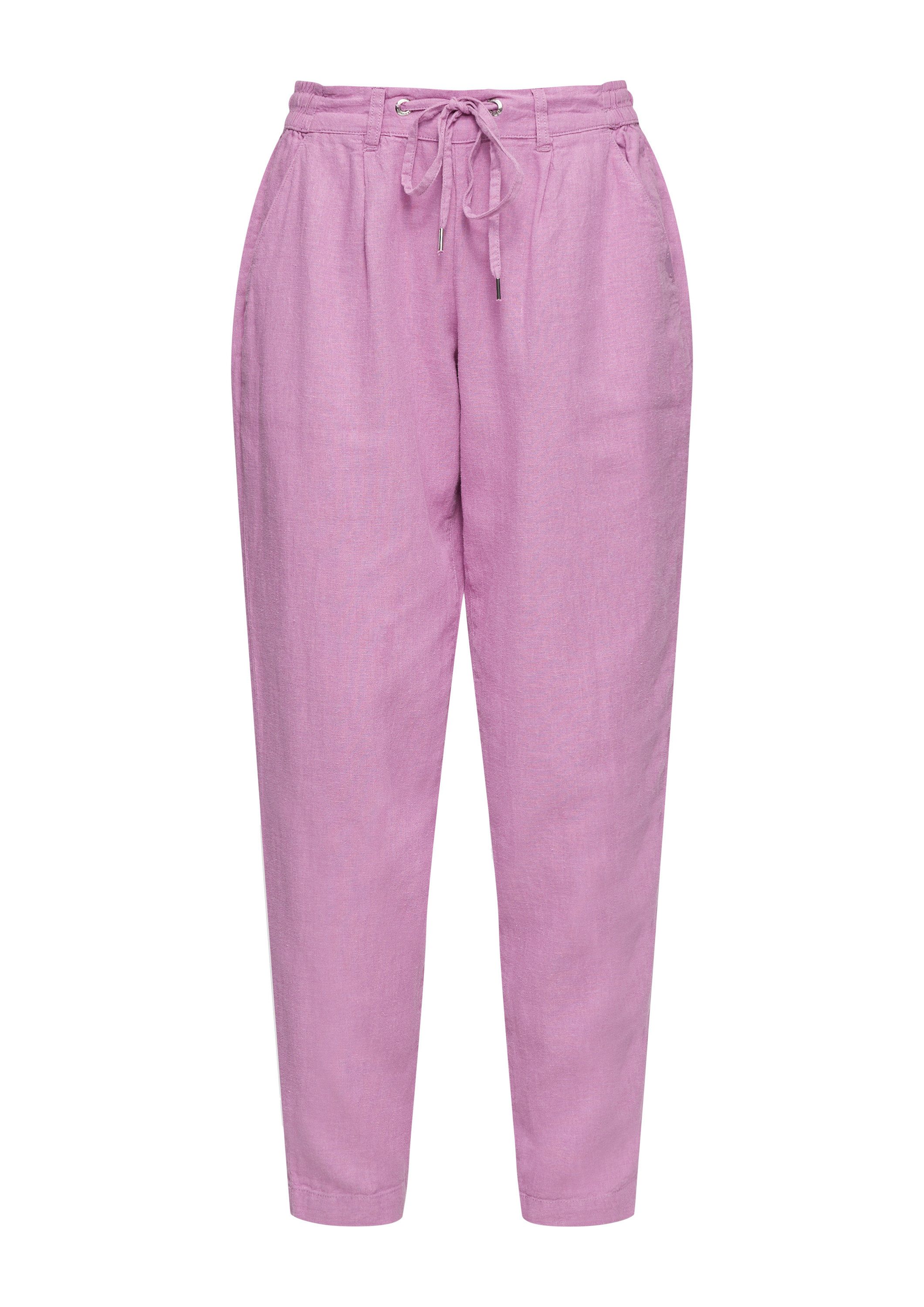 QS Chinos Hose Leinenhose mit Elastikbund und schmal zulaufendem Bein günstig online kaufen