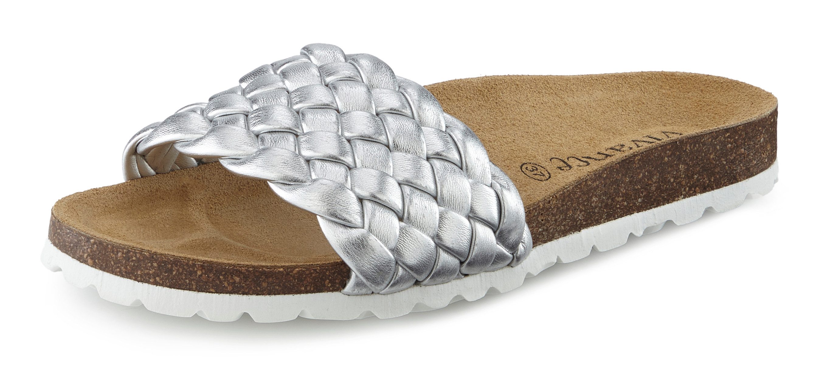 Vivance Mule, Sandale, offener Schuh, Sommerschuh, Pantolette NEU mit komfortablem Korkfußbett & weicher Innensohle aus Leder