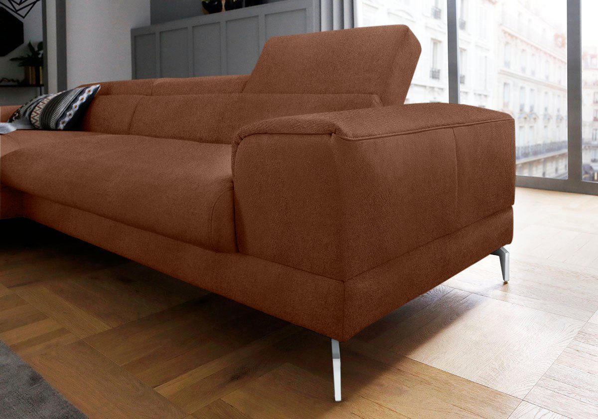 wahlweise Ecksofa Breite 303cm Sitztiefenverstellung, Kopfteilverstellung, W.SCHILLIG mit piedroo,