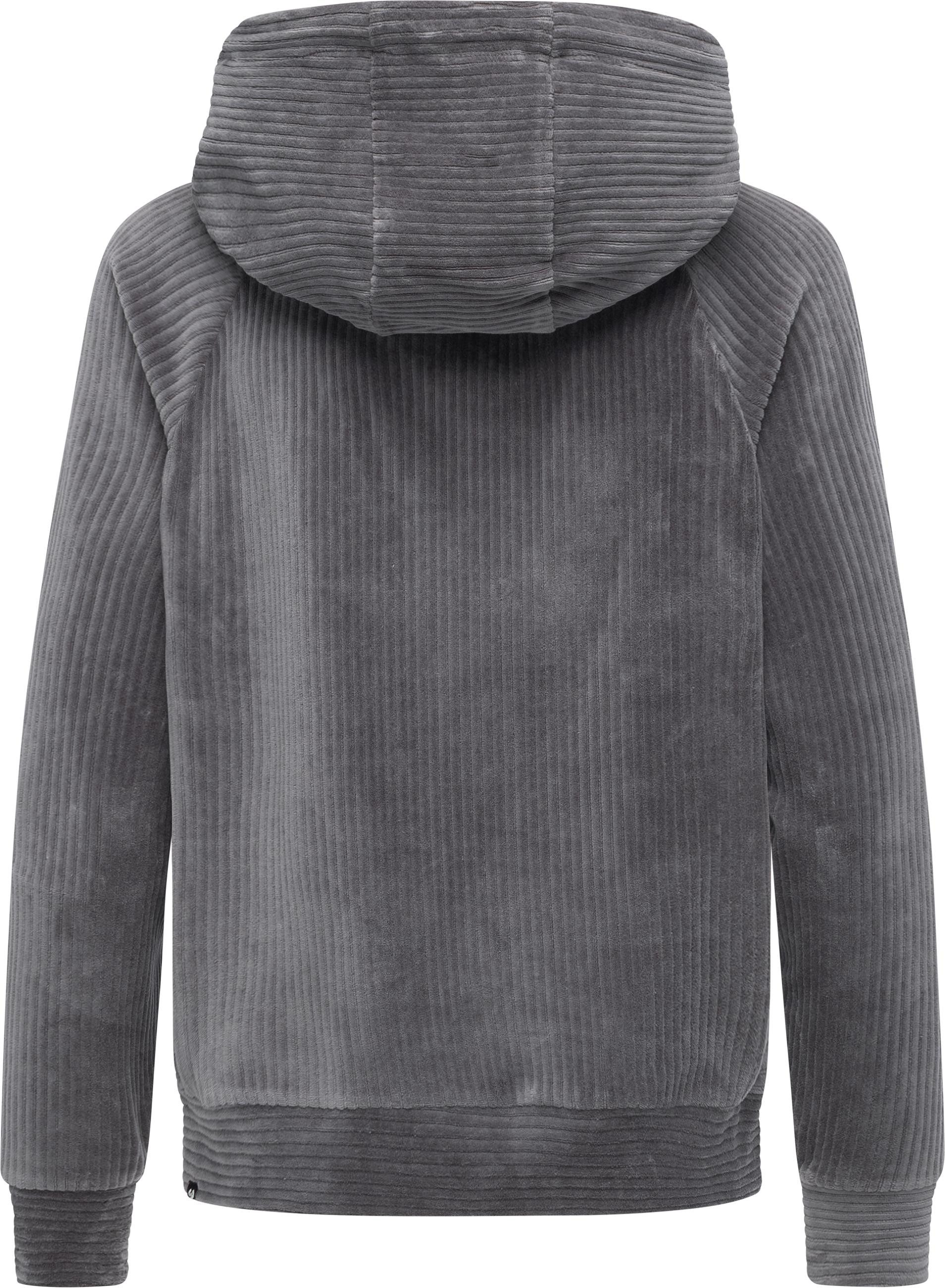 Ragwear Sweatjacke Corduly Cordy Freizeitjacke Zip-Hoodie aus weichem Kord in Samt-Haptik