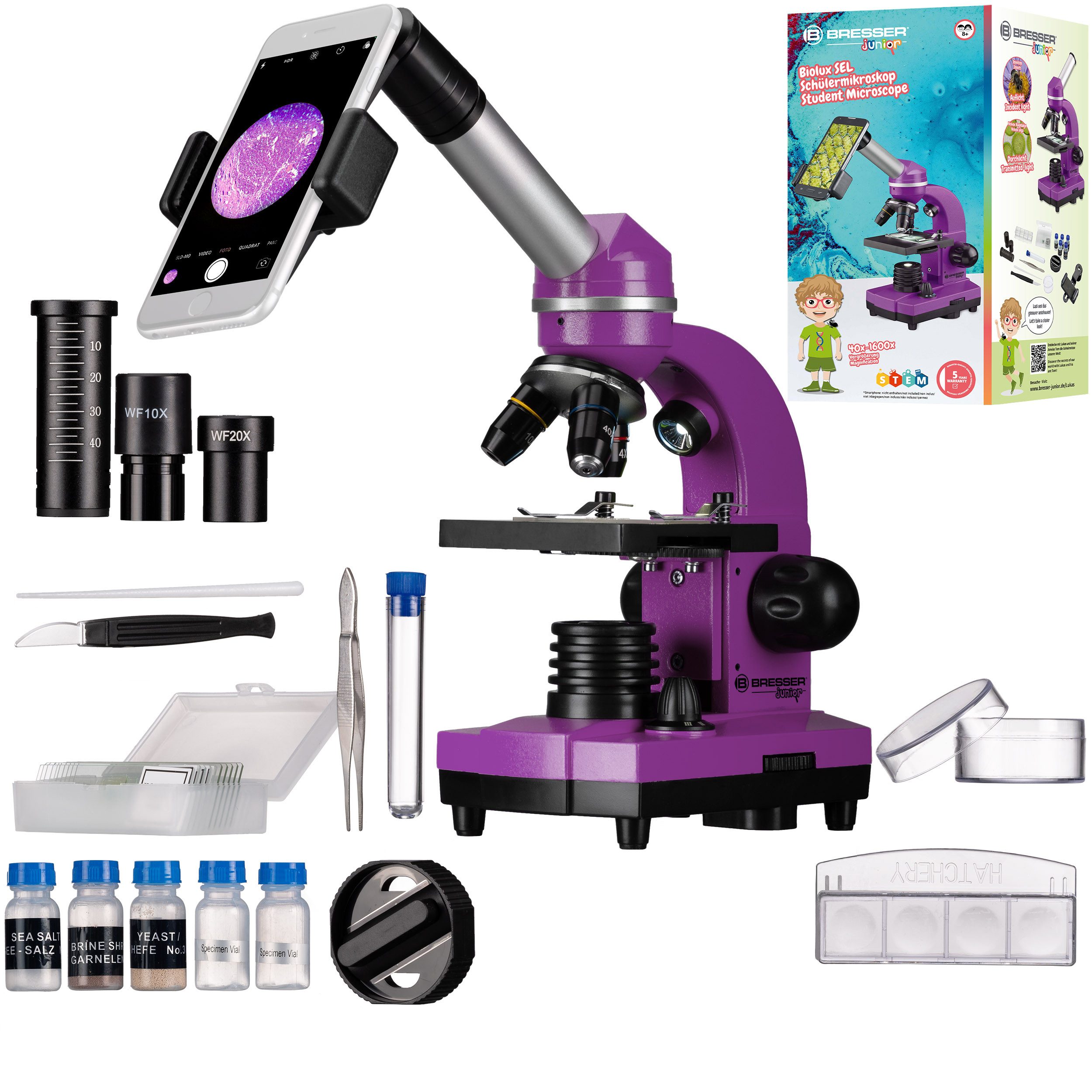 Biolux SEL Schülermikroskop "Violett" Kindermikroskop
