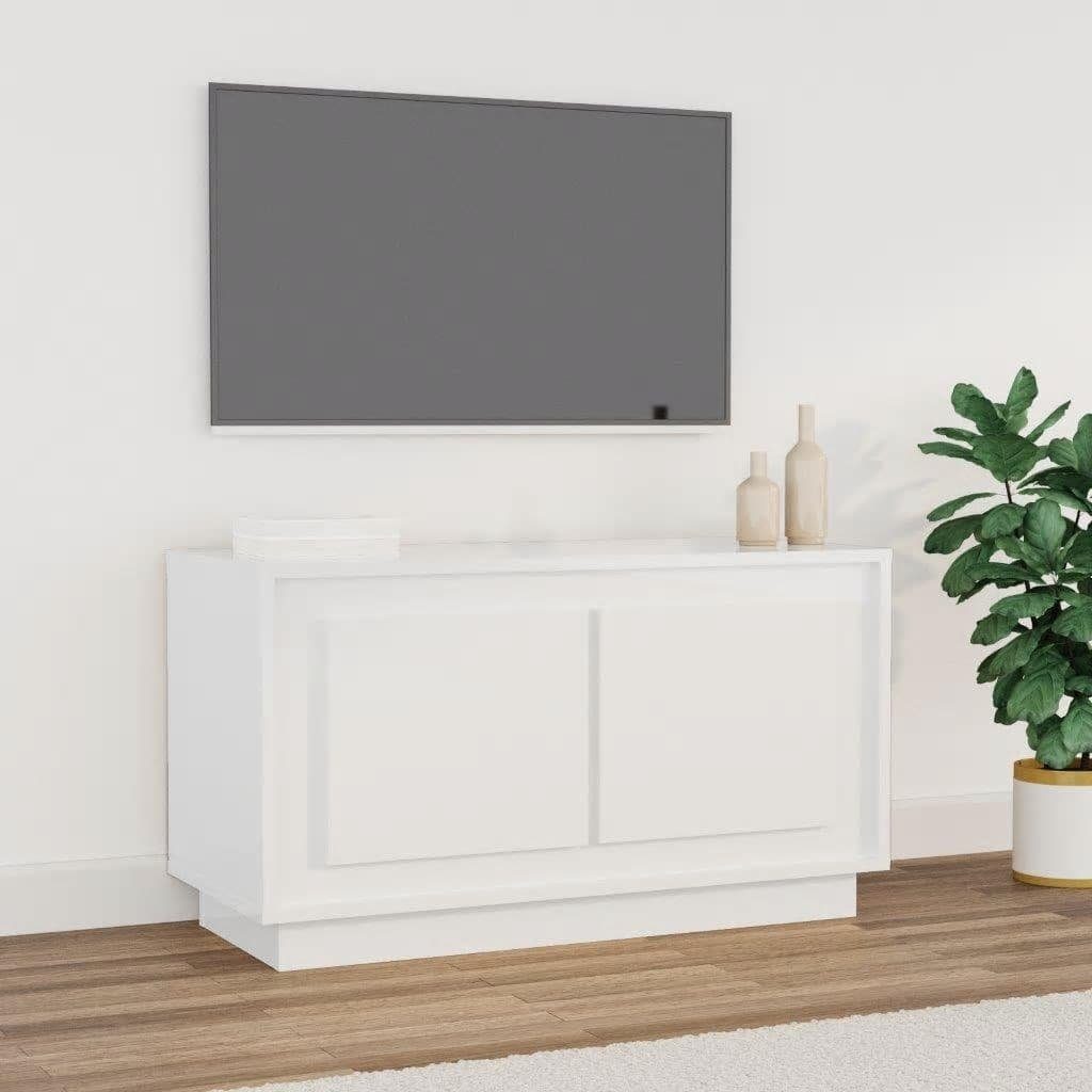furnicato TV-Schrank Hochglanz-Weiß 80x35x45 cm Holzwerkstoff