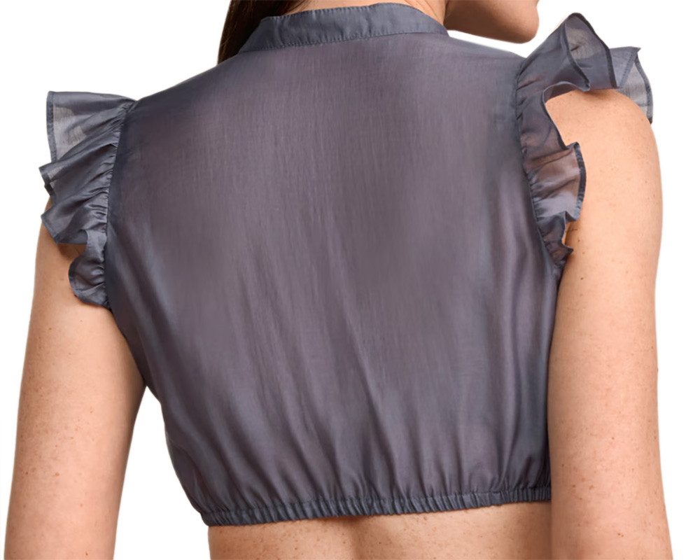 KRÜGER COLLECTION Dirndlbluse Dirndlbluse Leda Flügelarm blau