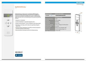 WIR elektronik Funkfernbedienung FB-9, zur Funk-eWickler-, eUhr-, eAktor-Steuerung Fernbedienung (45-in-1, 9 Gruppen, bis zu je 5 Geräte, Gruppe "Alle", "Aufräumen"-Funktion)