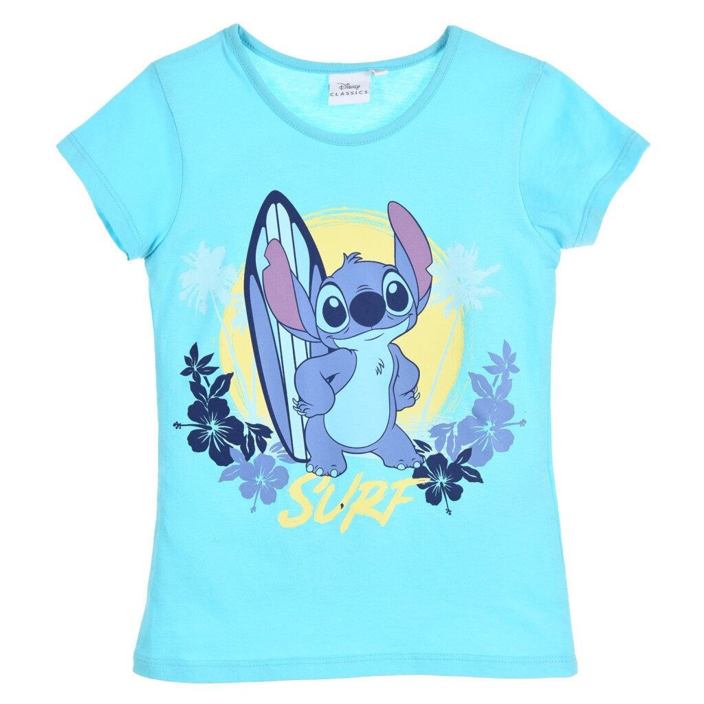 Sun City T-Shirt Disney Lilo und Stitch Surf Kinder Kurzarm-T-Shirt