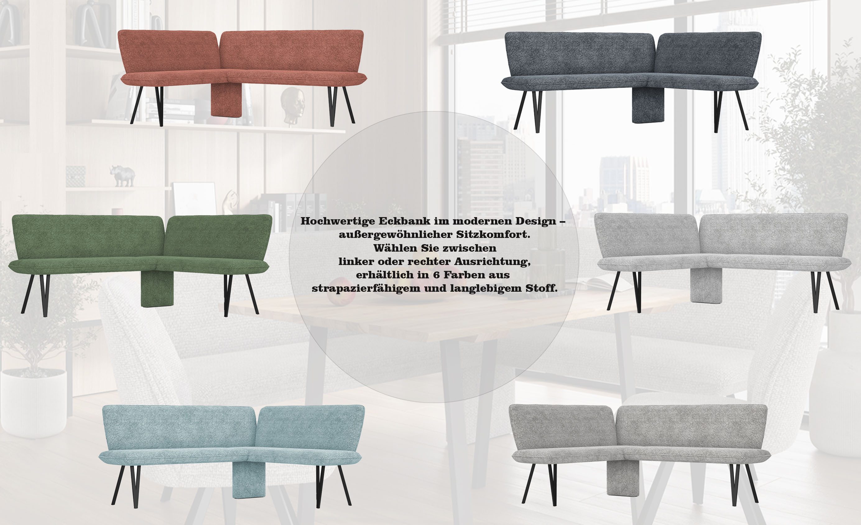 OTTO home Eckbankgruppe Mily Essecke, Sitzgruppe, Eckbankgruppe, Küchenbankgruppe, (Set, 4-tlg., 4er), BESTSELLER