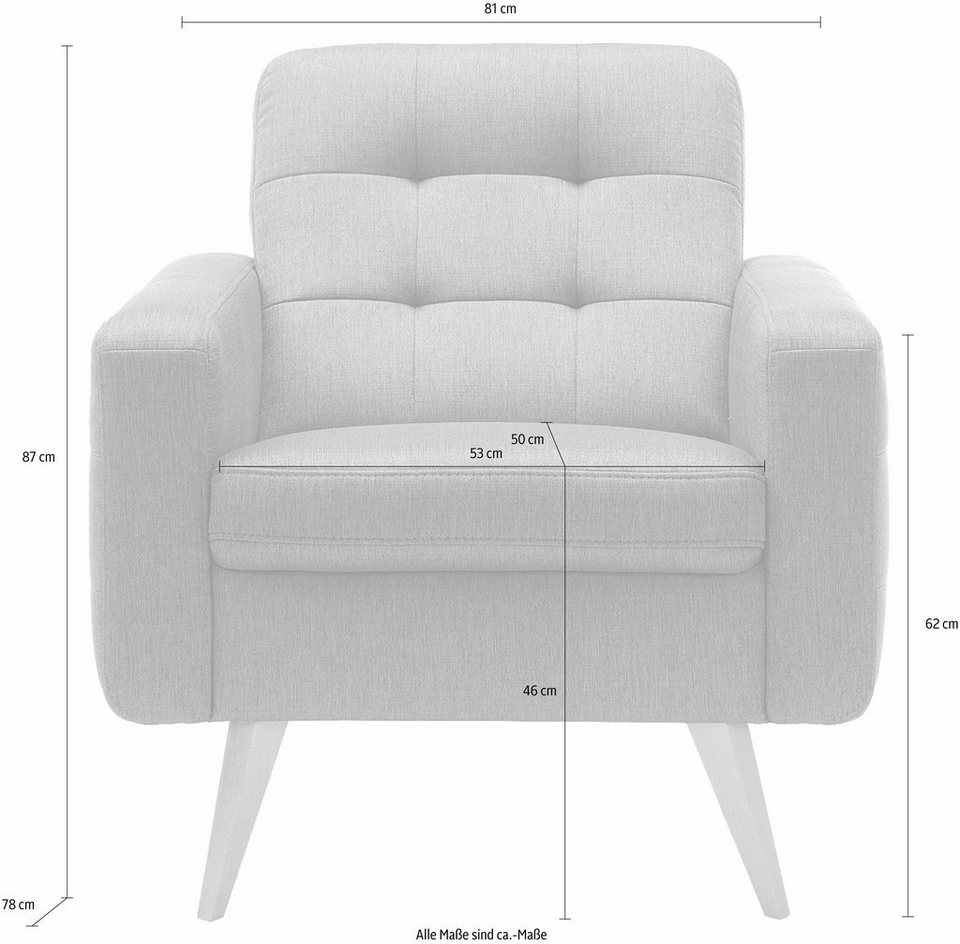 exxpo - sofa fashion Sessel Nappa, FSC® zertifizierter Holzwerkstoff