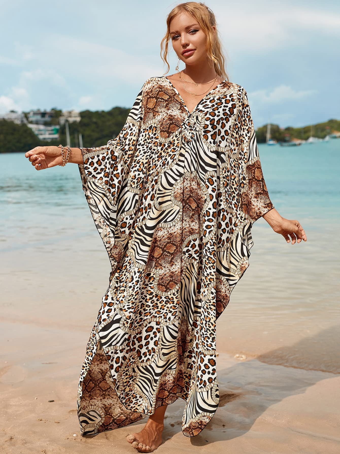 RWEUOQ Strandkleid Boho Maxikleid Strandkleid Bikini günstig online kaufen