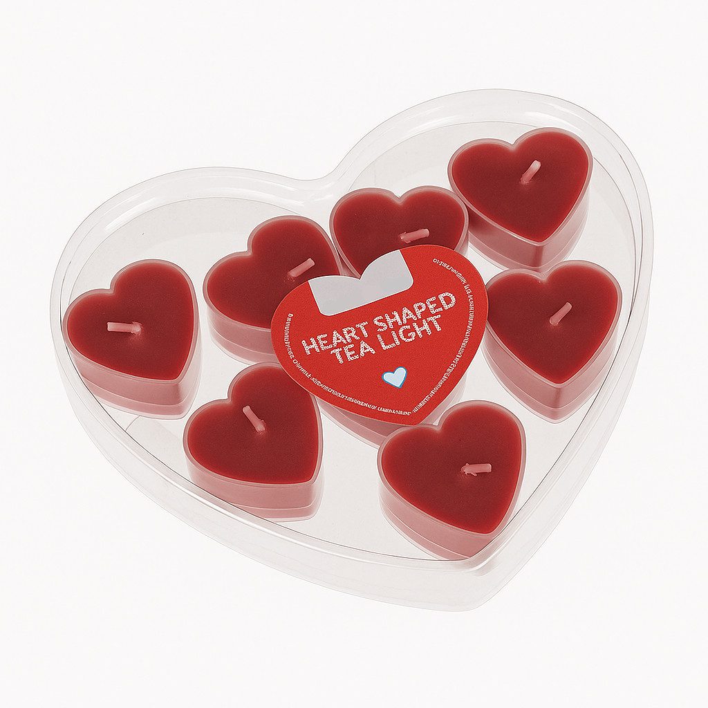 what the shop Teelicht Teelichter Herzform – 8 Stück in Herzverpackung, rot günstig online kaufen
