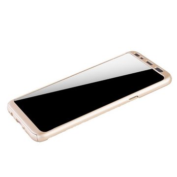 König Design Handyhülle Samsung Galaxy S8 Plus, Samsung Galaxy S8 Plus Handyhülle 360 Grad Schutz Full Cover Gold