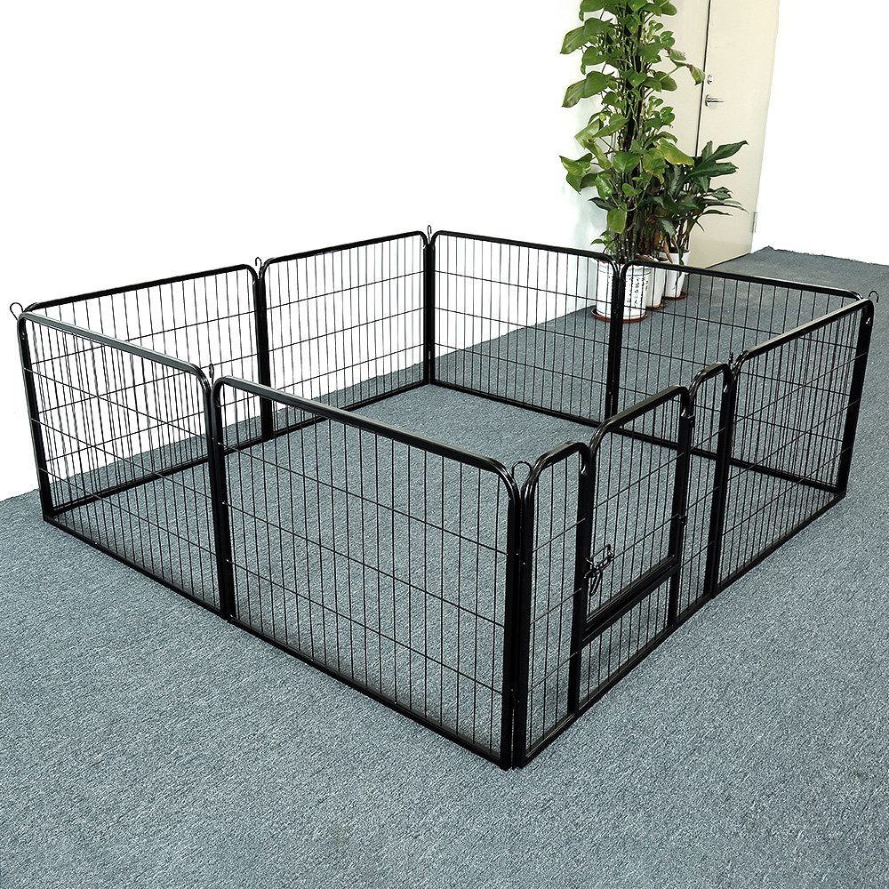 JEOBEST Freigehege Welpenauslauf Hundelaufstall Metall Playpen Übung, (8-Stück, 80x60cm) Absperrgitter 60cm hoch