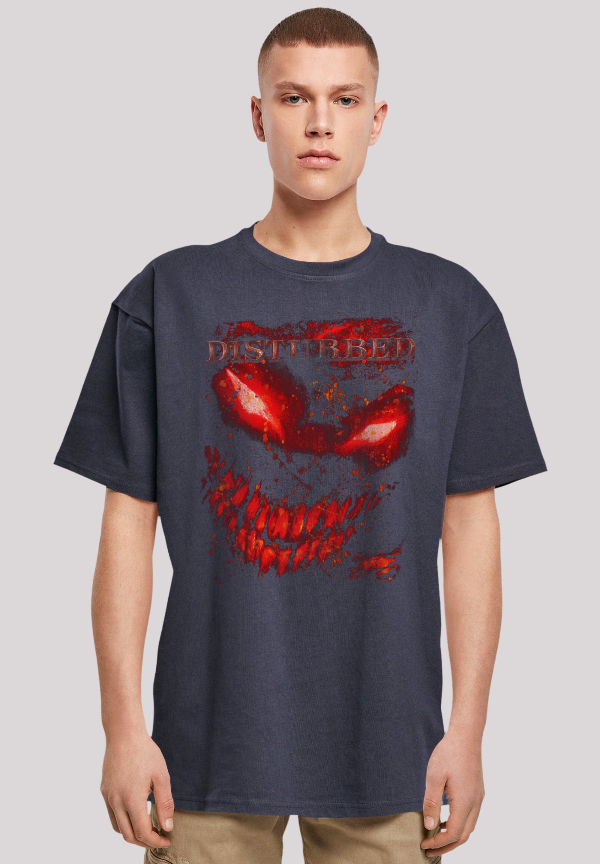 F4NT4STIC T-Shirt Disturbed Heavy Metal Splat Face Premium Qualität, Rock-Musik, Band navy | T-Shirts
