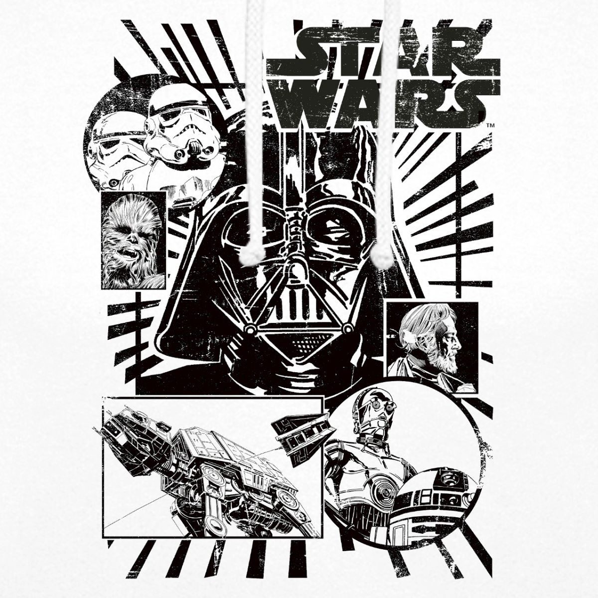Spreadshirt Hoodie Star Wars Charaktere Darth Vader Chewbacca C3PO Unisex Hoodie (1-tlg)