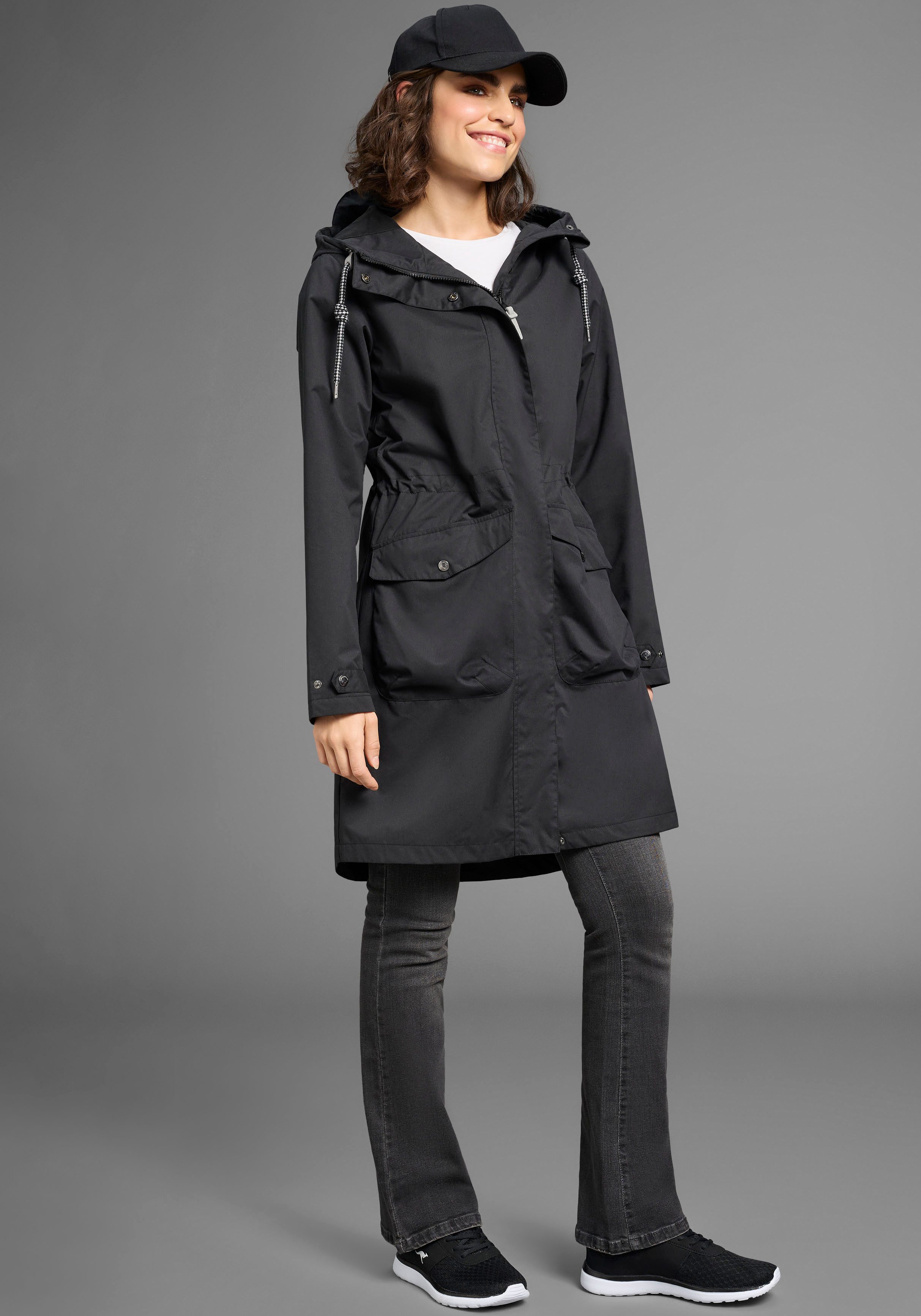 KangaROOS Funktionsparka mit Kapuze, mit gefütterter Kapuzenfütterung, Übergangsjacke