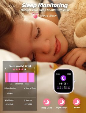 Slothcloud Smartwatch (1,4 Zoll, Android, iOS), für Jungen & Mädchen IP68 wasserdichte Fitness Aktivitäts Herzfrequenz
