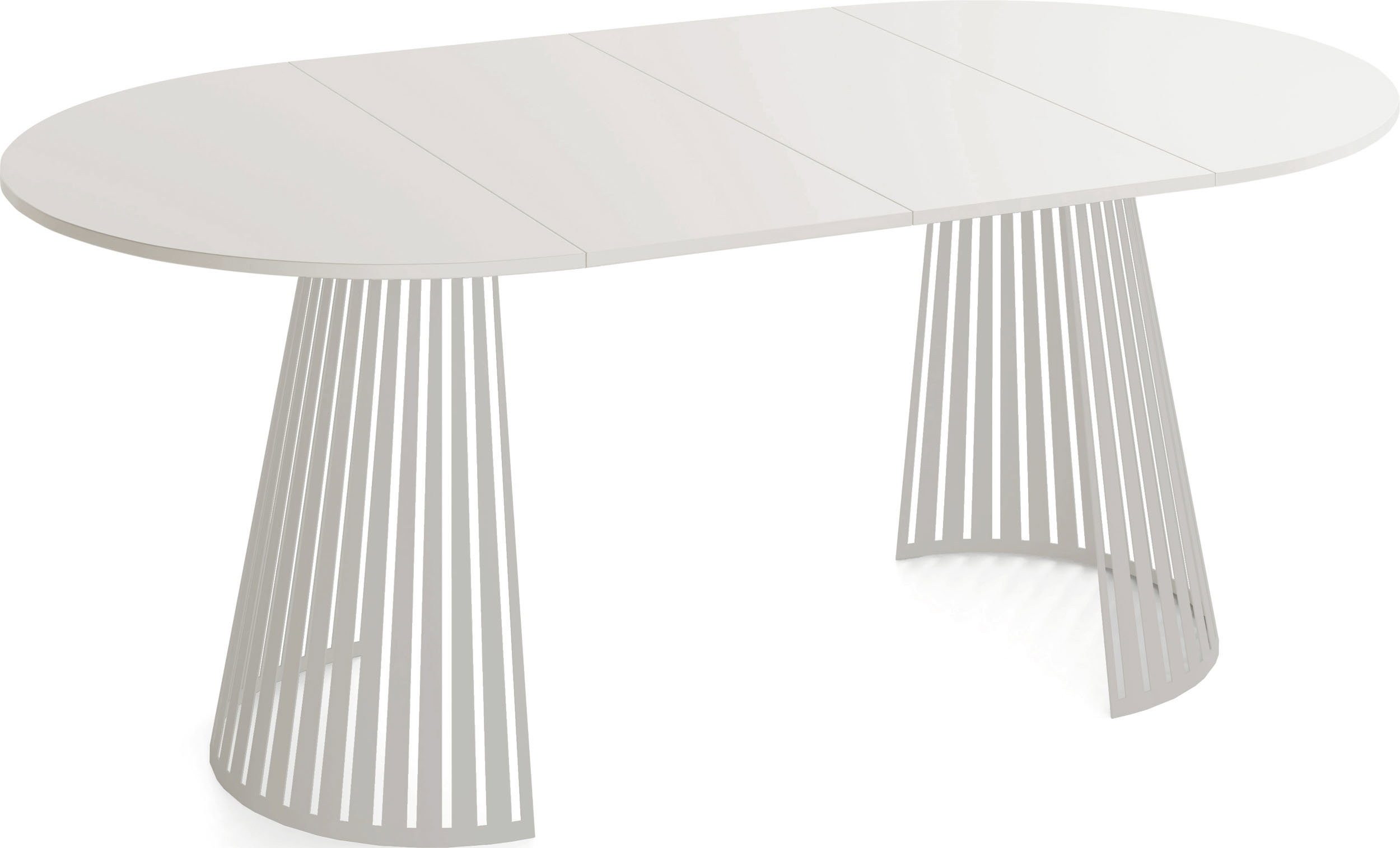 WFL GROUP Esstisch Naro ausziehbar rund modern mit Metallbeinen in Kaschmir (MADE IN EU, erhältlich in 2 Größen – 100/120 cm, ausziehbar auf 180/200 cm), platzs – Bild 4 von 5