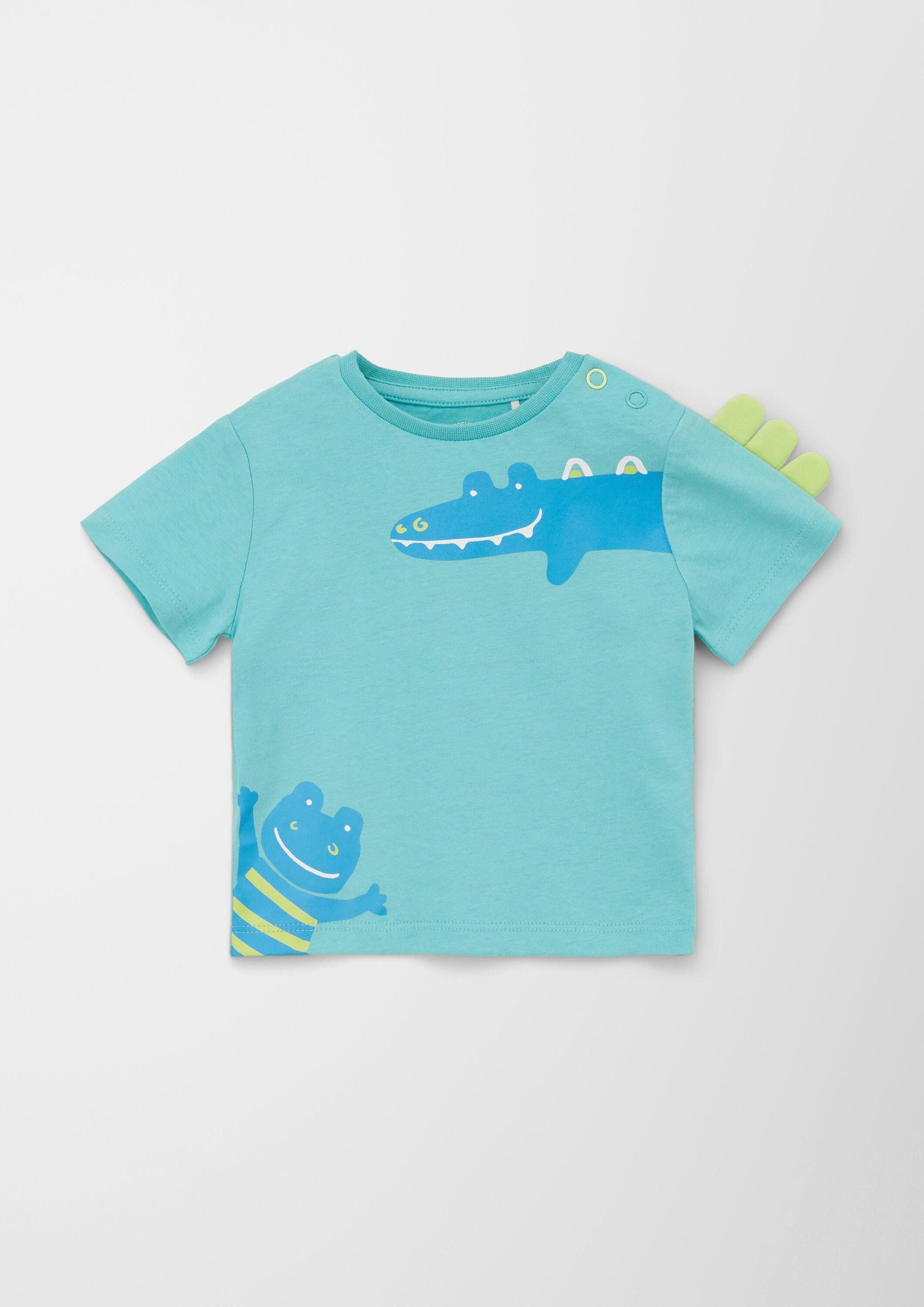 s.Oliver Kurzarmshirt T-Shirt T-Shirt mit Zacken-Applikation