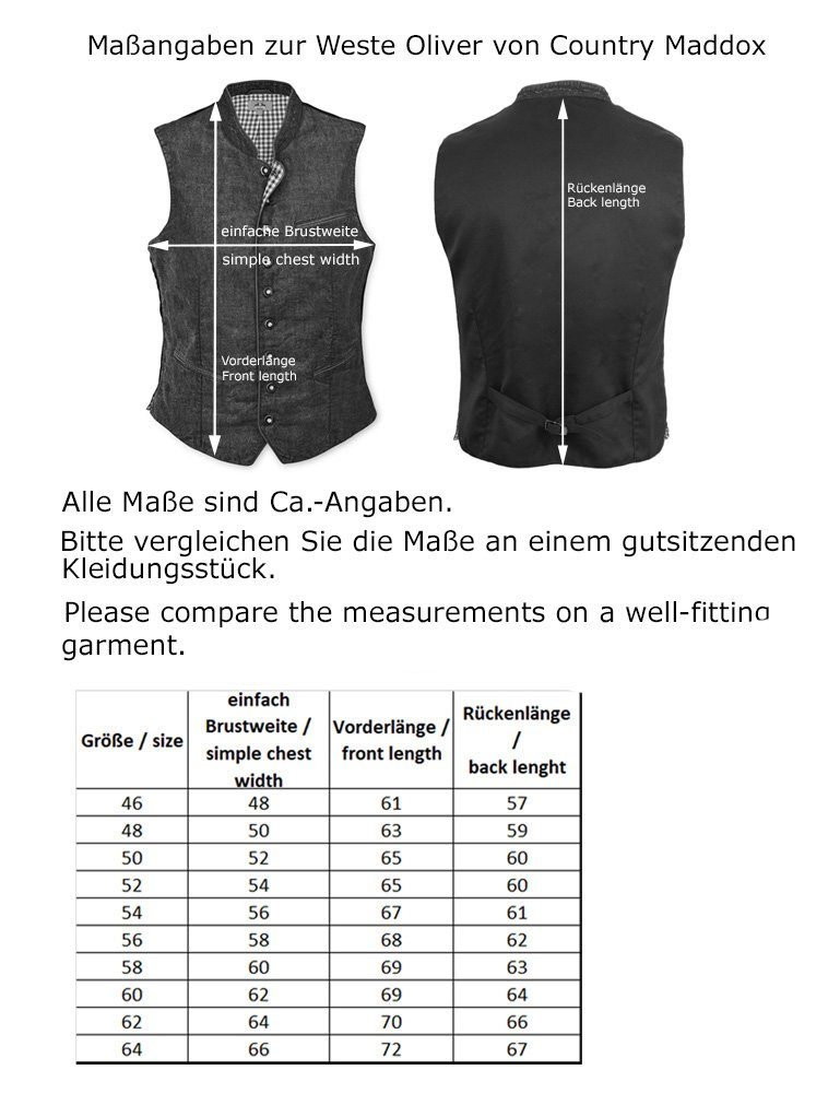 Maddox Trachtenweste "Oliver" - Dunkelrot, Herren Leinen Weste